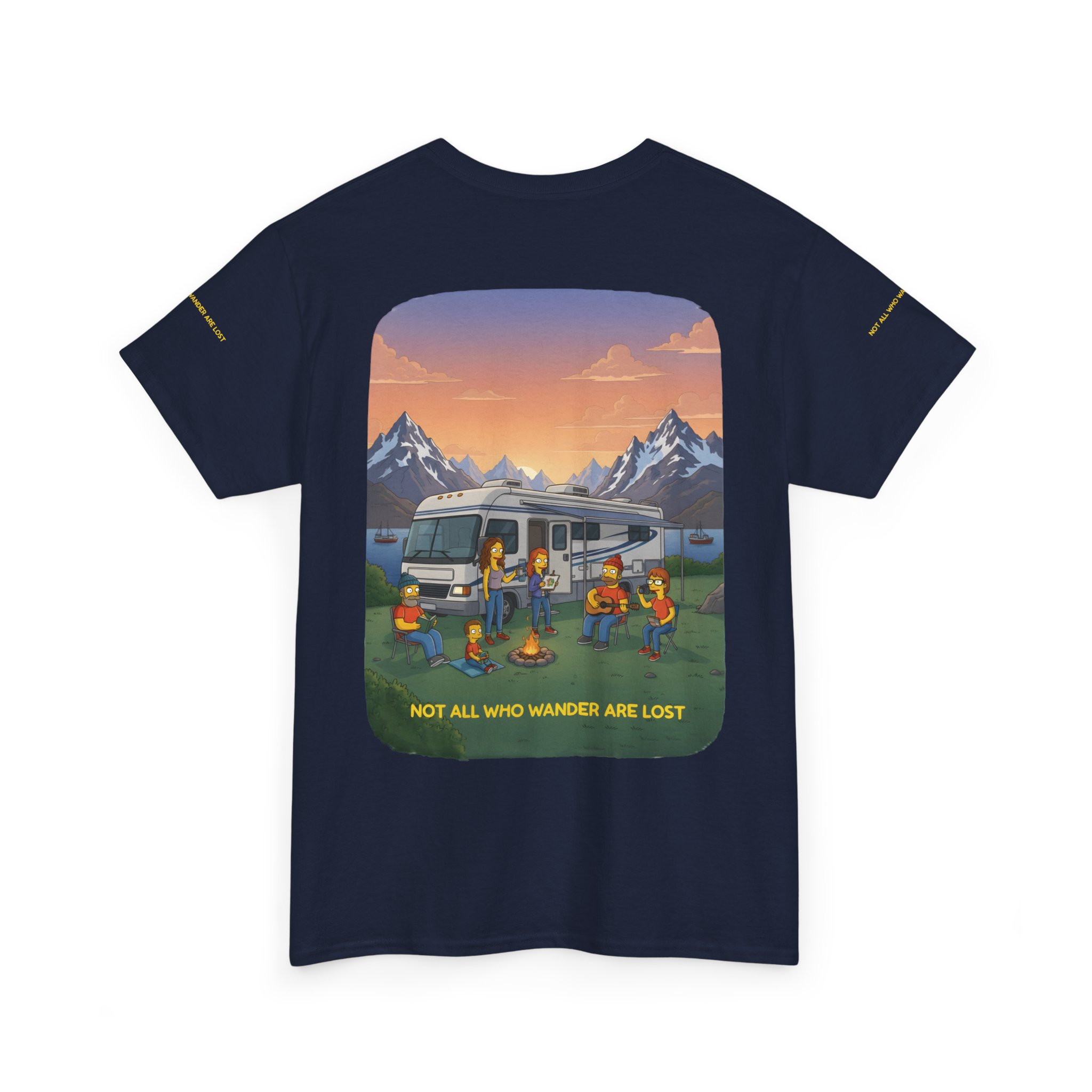 Unisex Heavy Cotton Tee — "Not All Who Wander Are Lost" Design Sitcom-Line