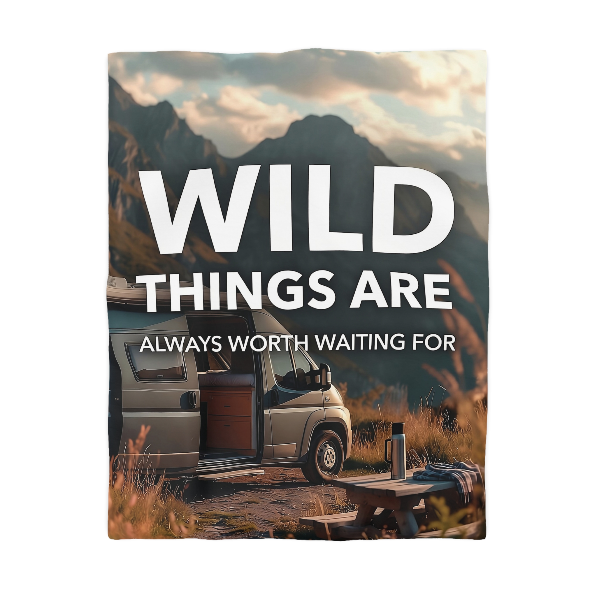 15385641845533807115_2048.jpeg Duvet Cover — "Wild Things Are Always Worth Waiting For" Scenic Camper Bedroom Decor