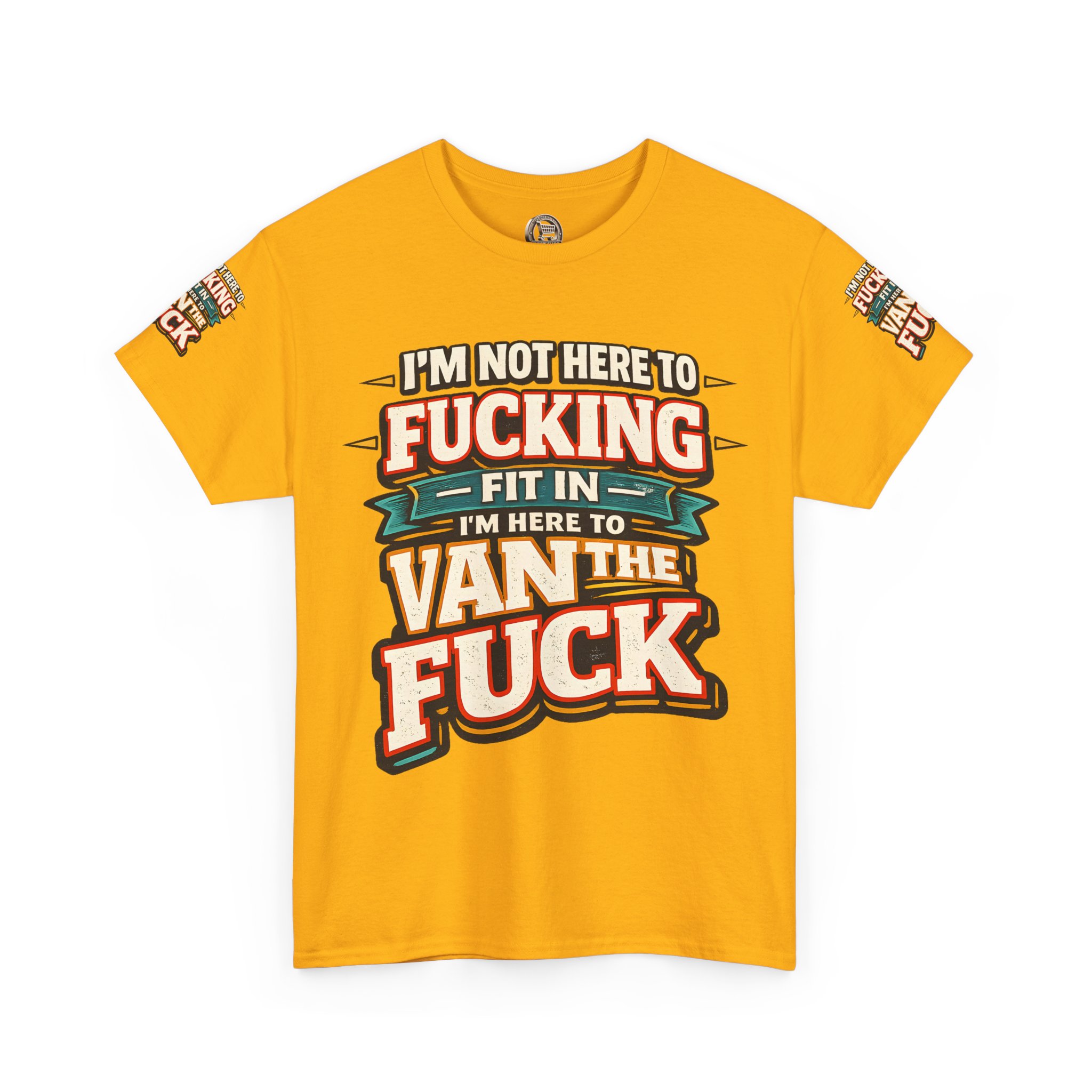 Unisex Heavy Cotton Tee — "I´m Not Here To Fucking Fit In" Design F**K-Line