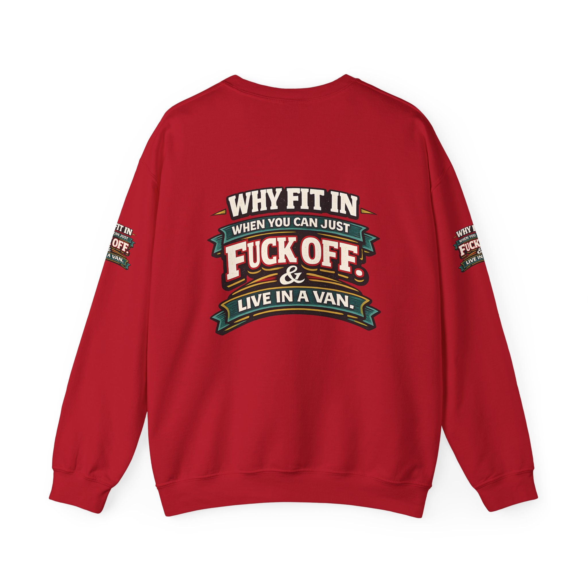 Unisex Heavy Blend™ Crewneck Sweatshirt — "Why Fit In" Design F**K-Line
