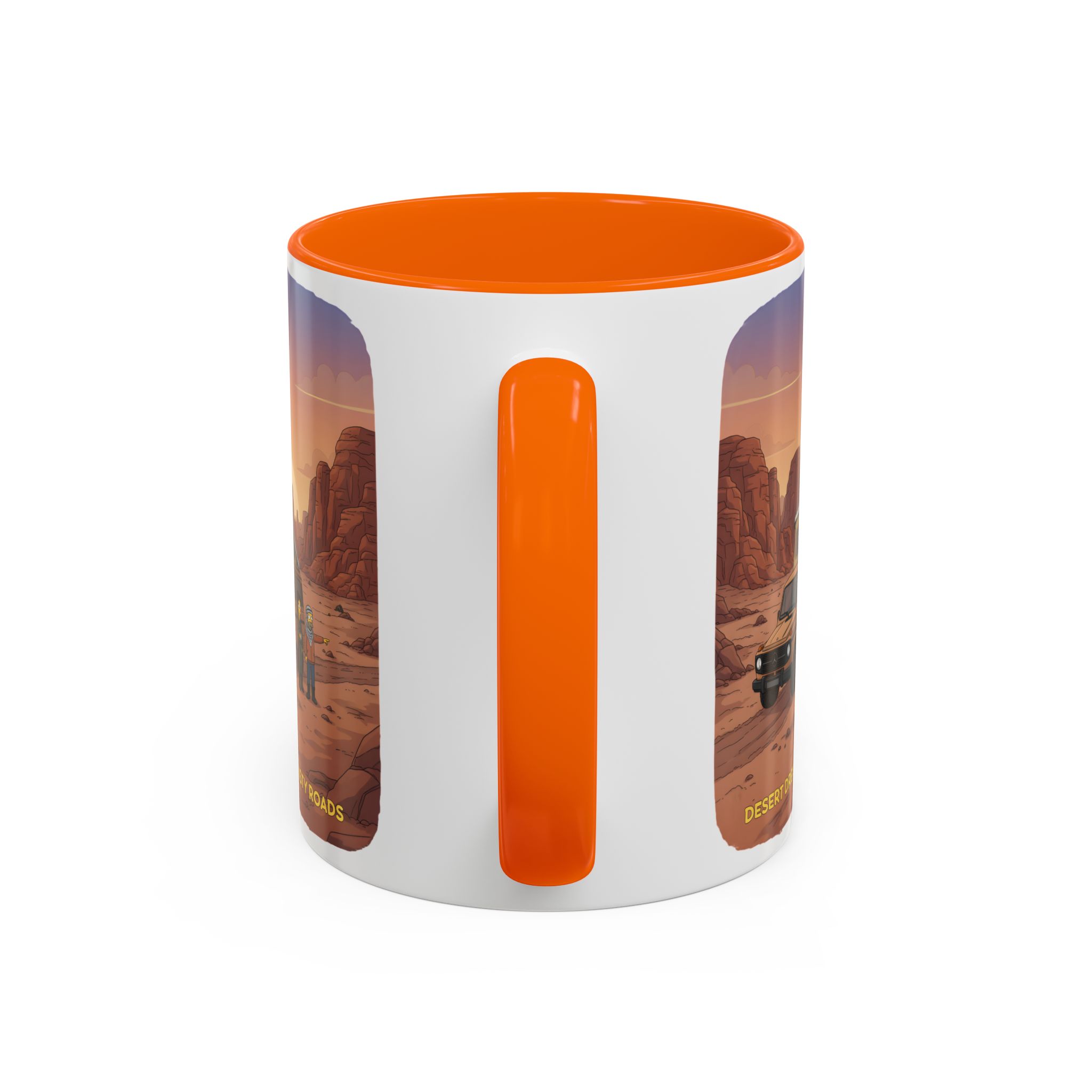 Accent Coffee Mug (11, 15oz) — "Desert Dreams Dusty Roads" Design Sitcom-Line