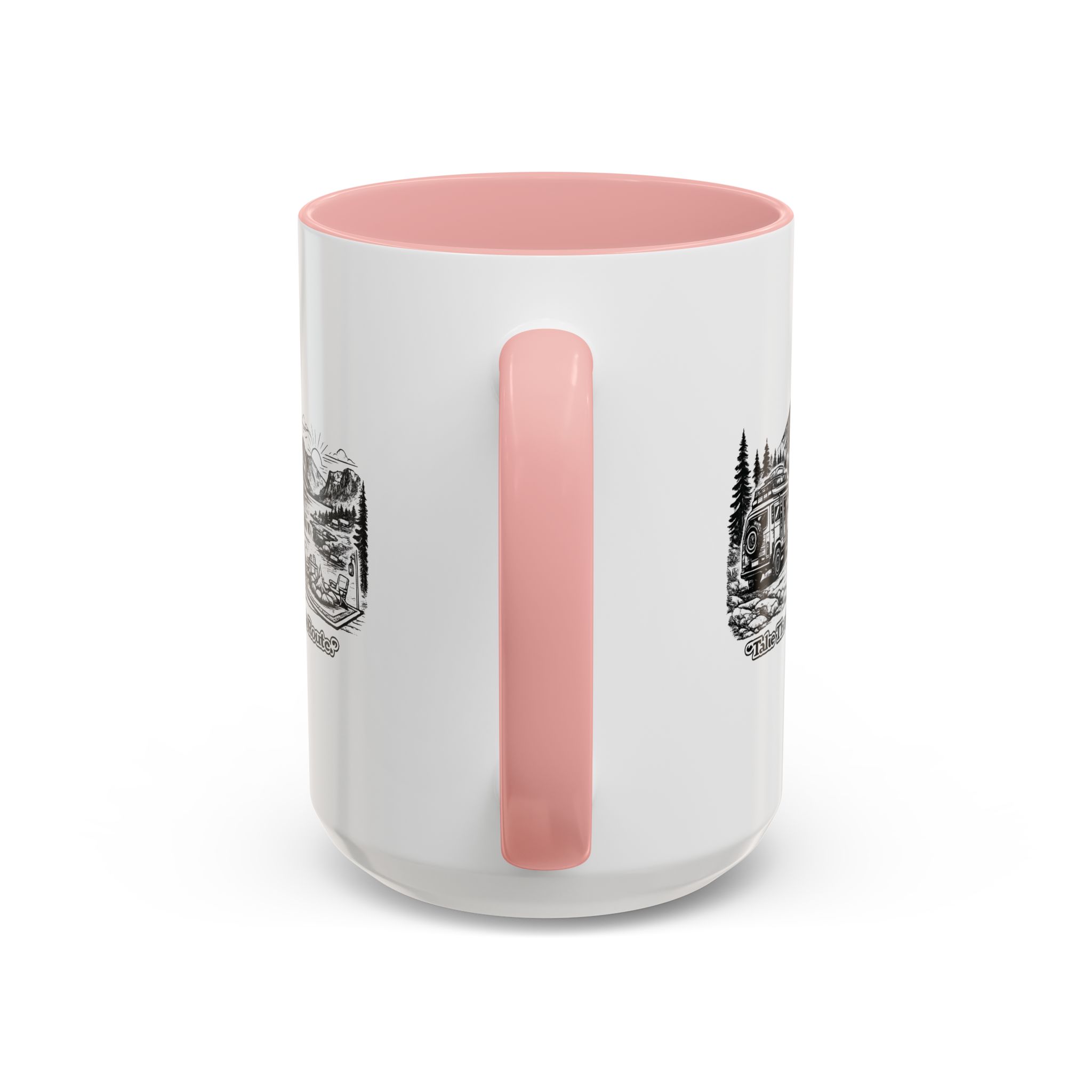 Accent Coffee Mug (11, 15oz) — "Take The Scenic Route" Design Minimal-Line