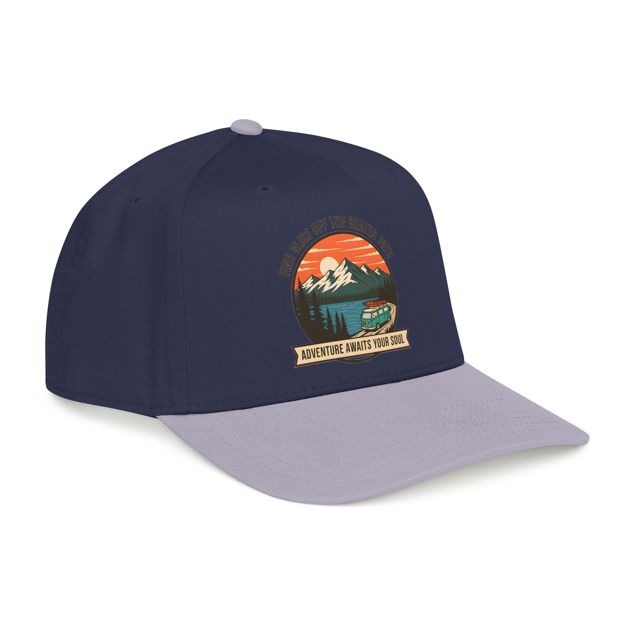 15420184961994990754_2048.jpeg Baseball Cap — "Find Bliss of the beaten patch-Adventure Awaits Your Soul" Vintage Mountain Camp Camper Design