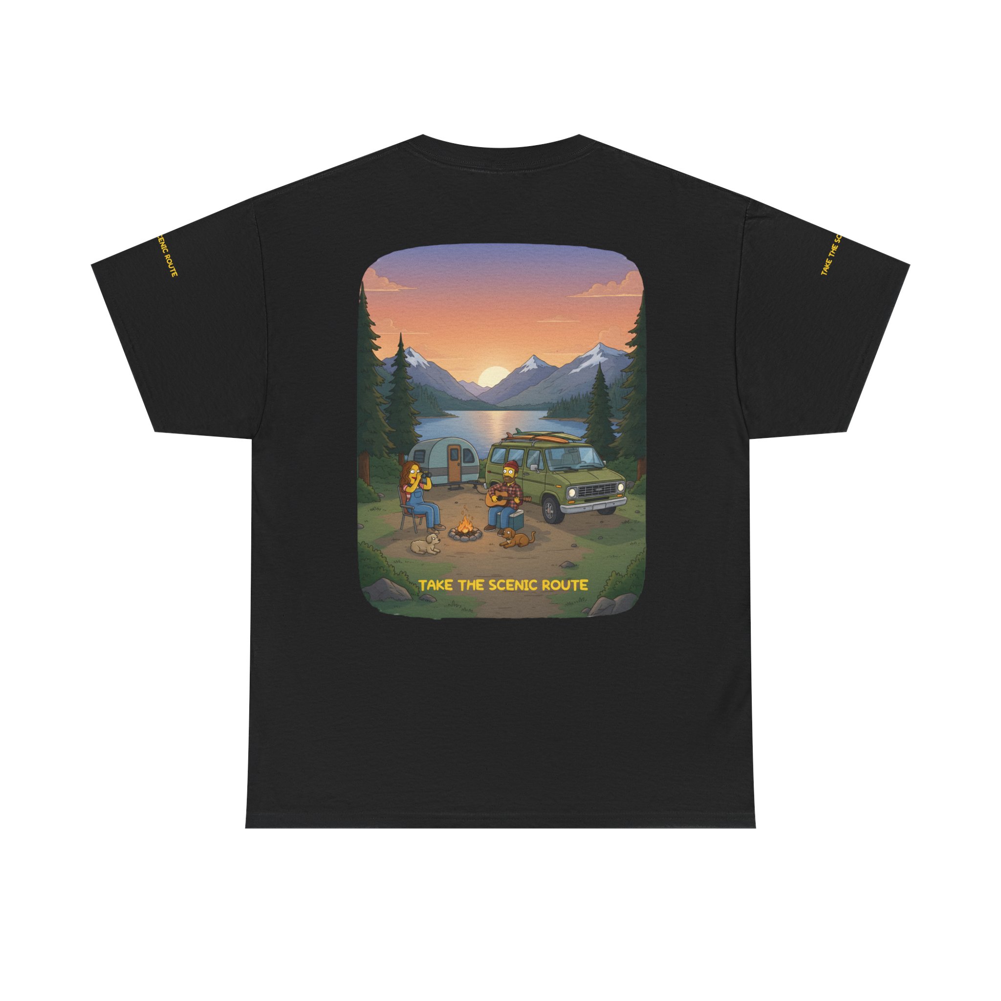 Unisex Heavy Cotton Tee — "Take The Scenic Route" Design Sitcom-Line