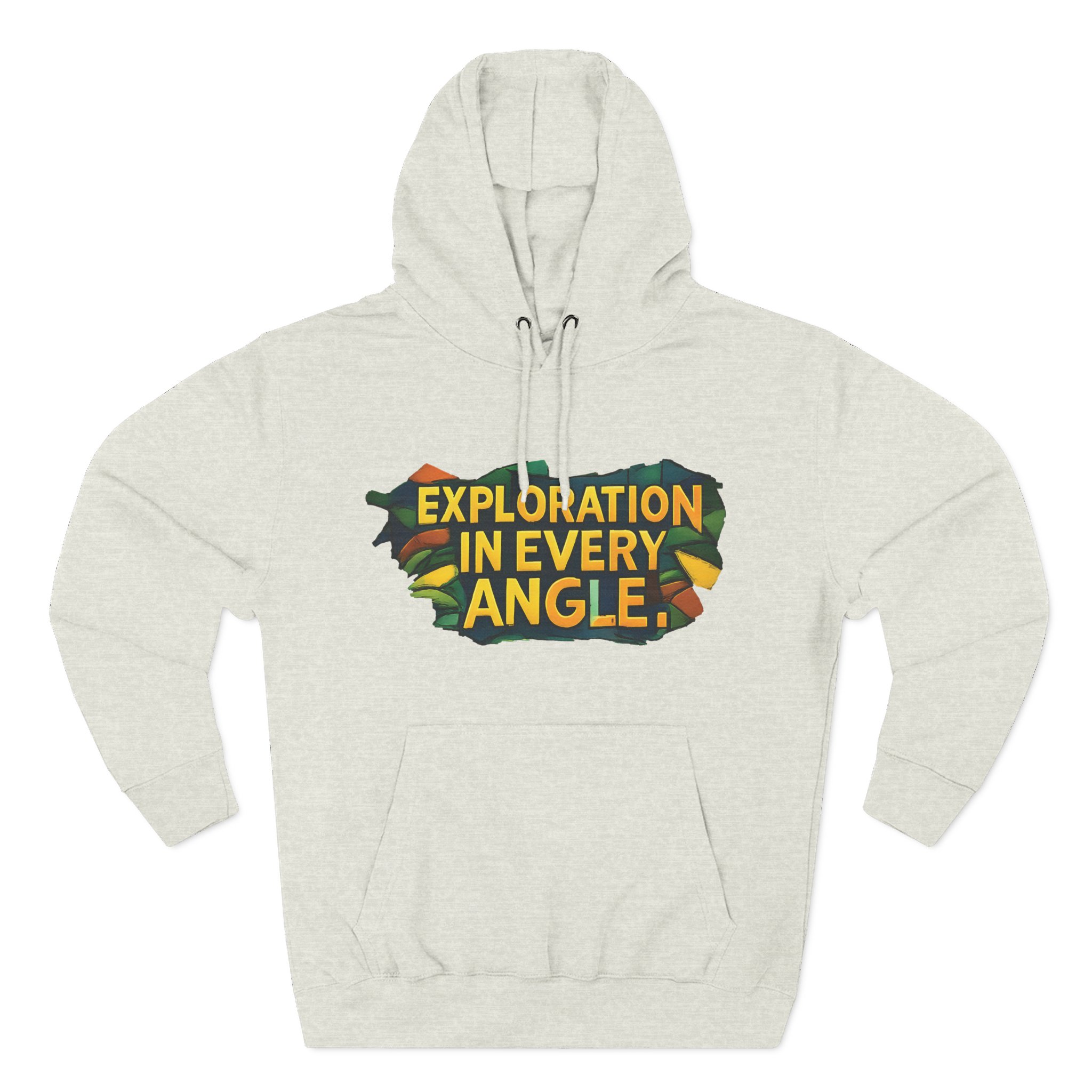 Three-Panel Fleece Hoodie - "Exploration In Every Angle" Design Cubic-Line