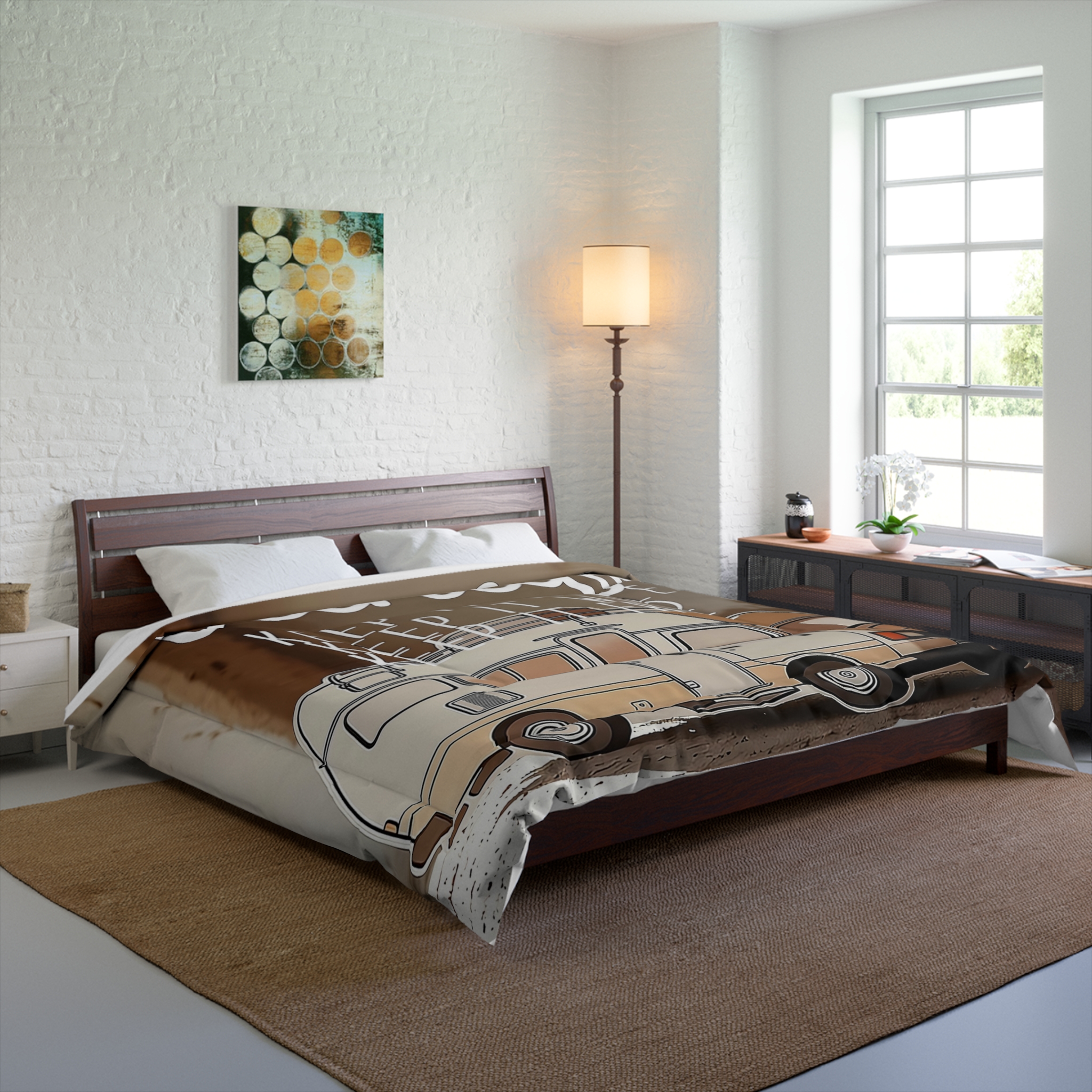 Comforter - "Vanlife: Keep It Simple, Keep It Wild, Keep It Free" Camper Bedding
