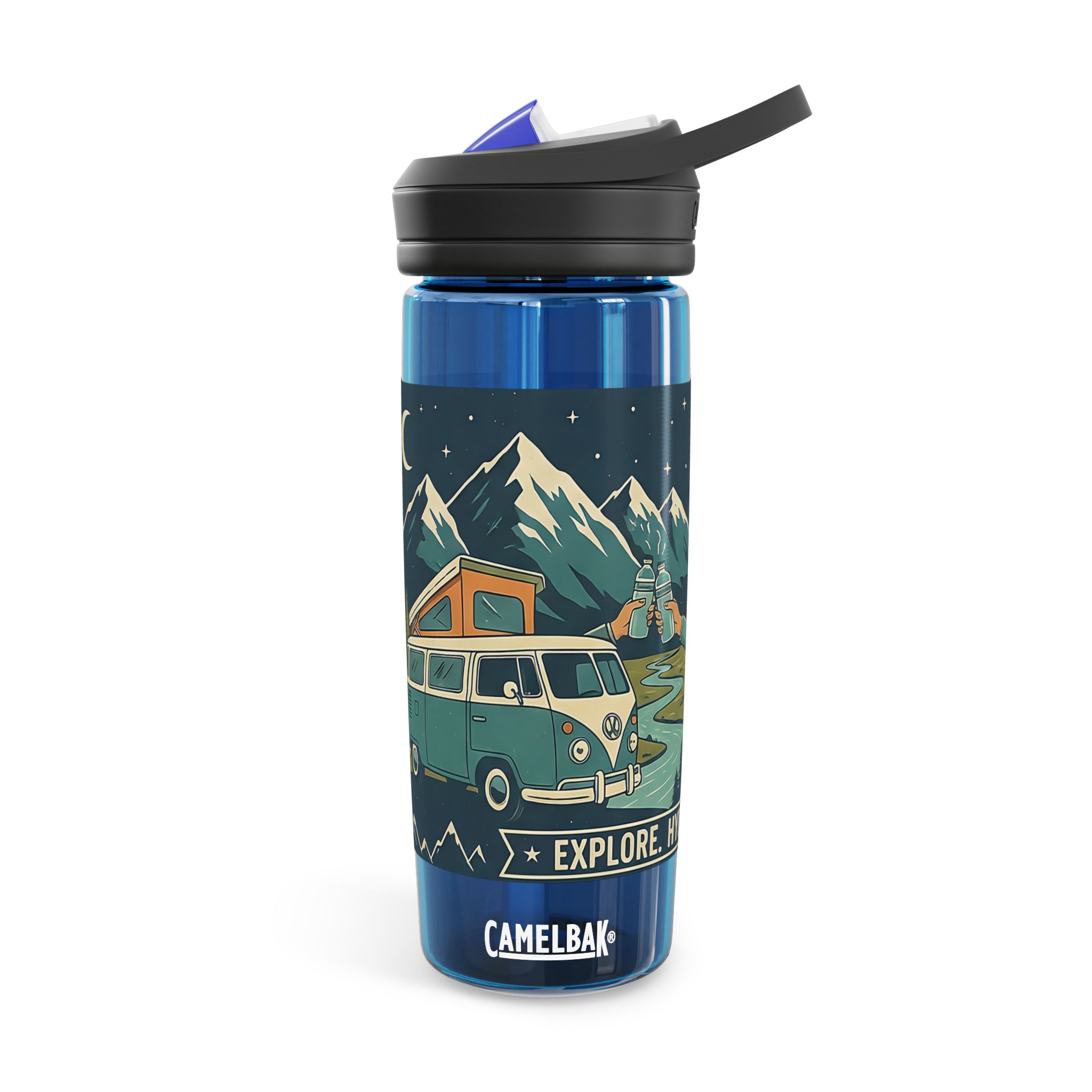 Water Bottle — CamelBak Eddy 20/25oz, "Road. Water. Stay Wild."