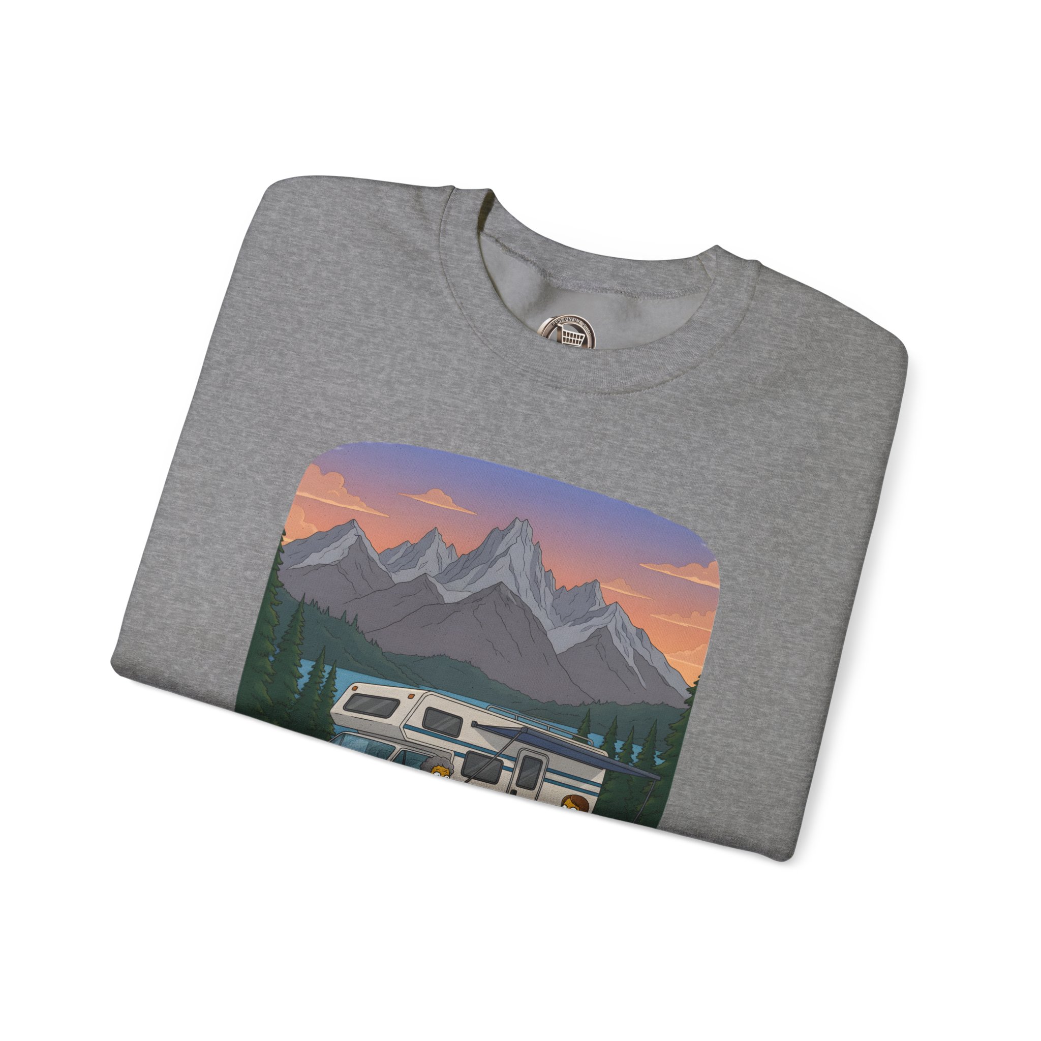 Unisex Heavy Blend™ Crewneck Sweatshirt — "The World Awaits" Design Sitcom-Line