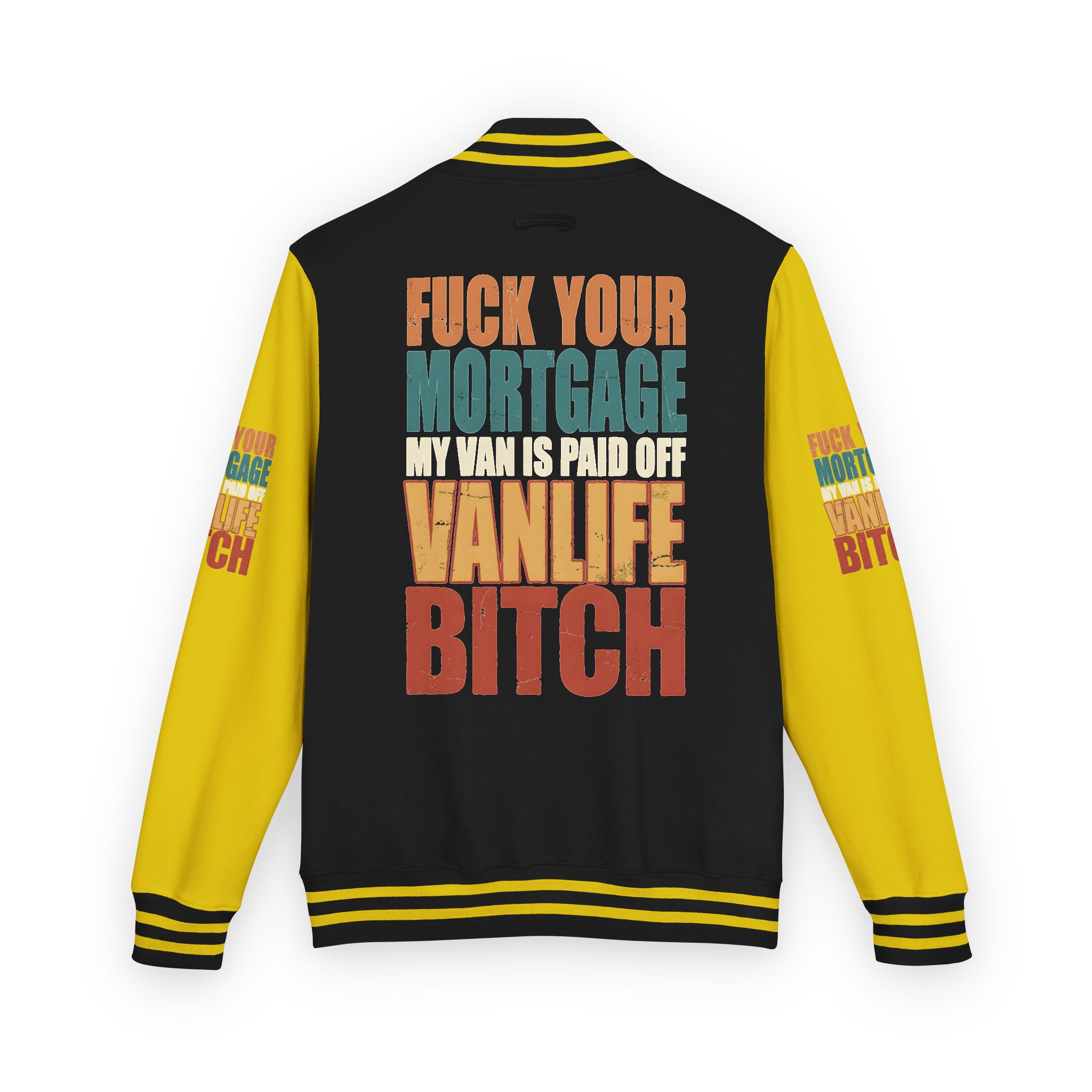 Unisex Heavyweight Letterman Jacket — "Fuck Your Mortgage" Design F**K-Line