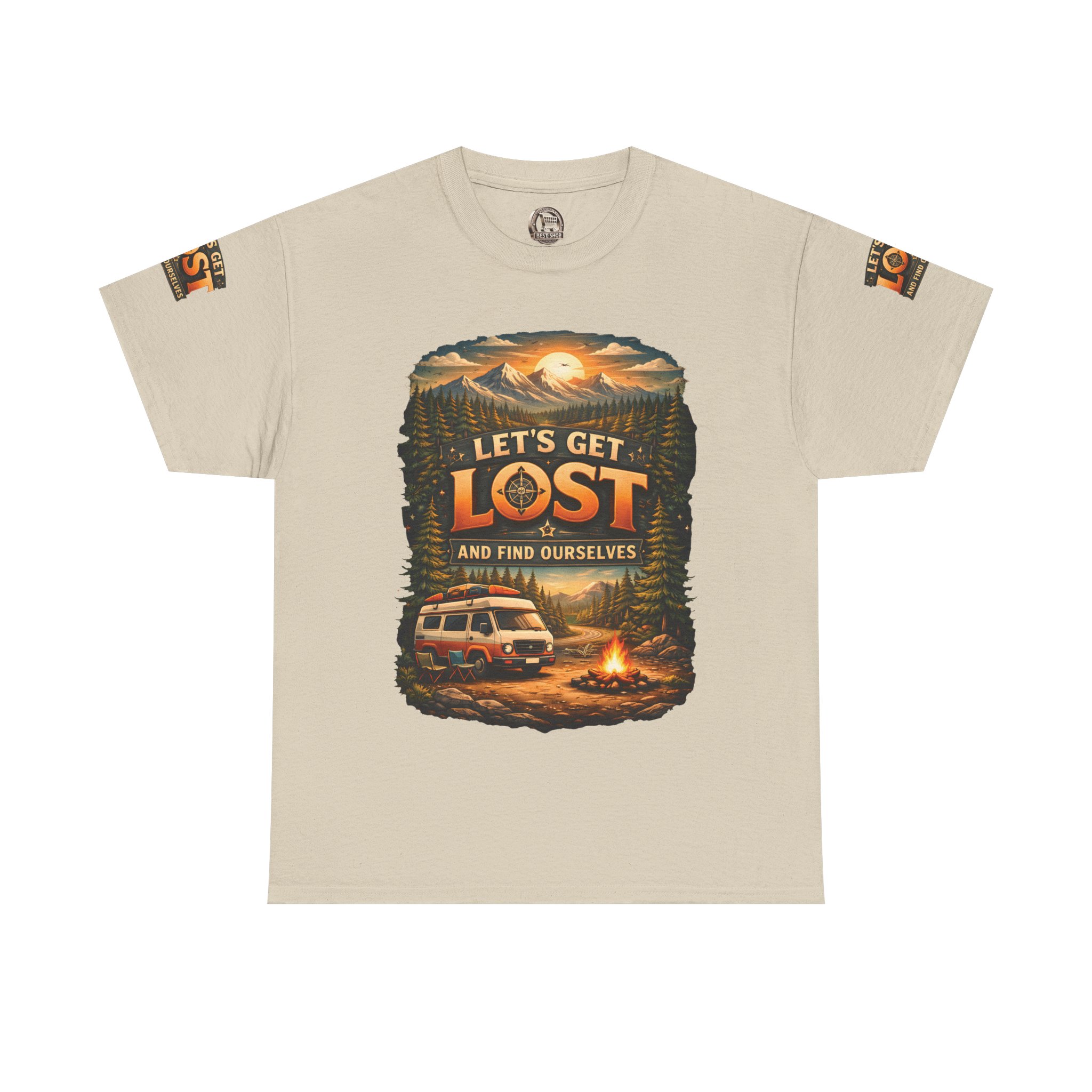 Unisex Heavy Cotton Tee — "Let´s Get Lost And Found Ourselfs" Design Scenic-Line