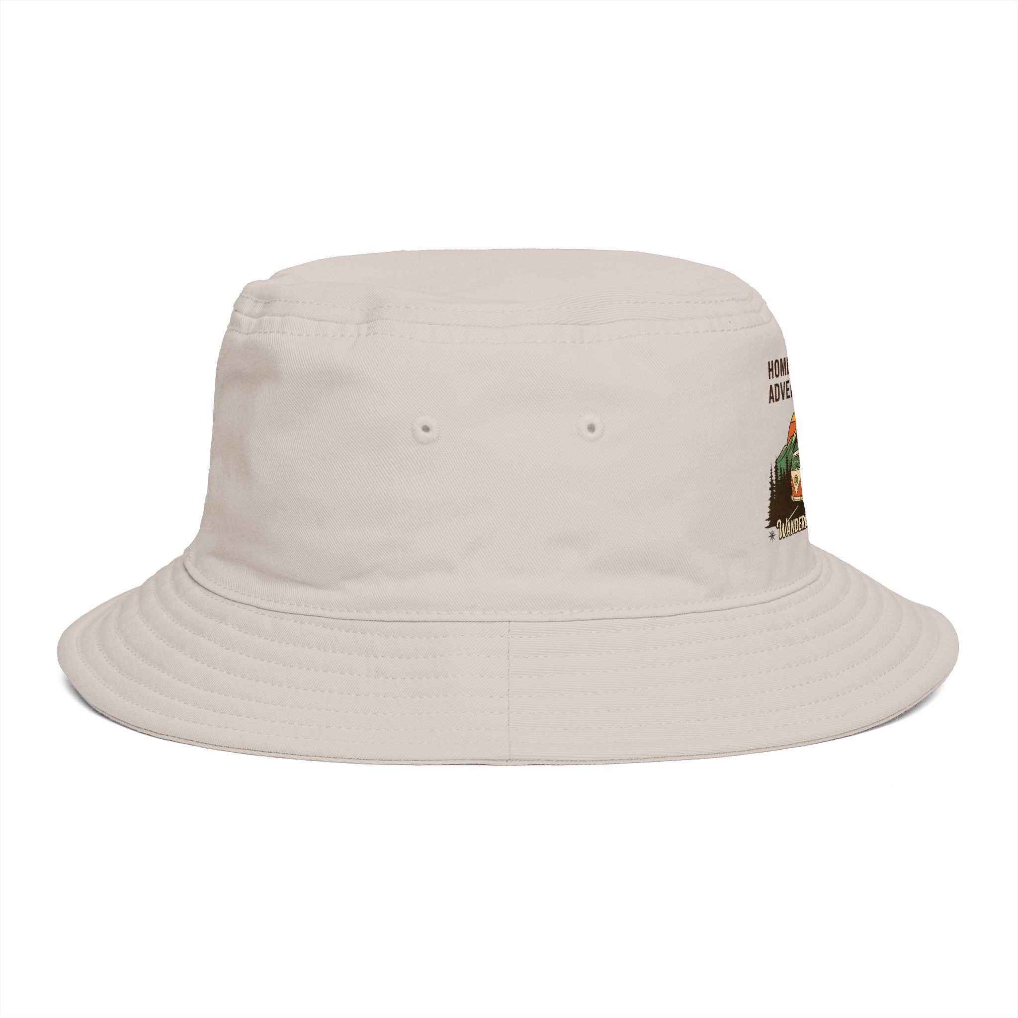 Bucket Hat — Wanderlust Camper Design (“Home is Where You Adventure Awaits”)