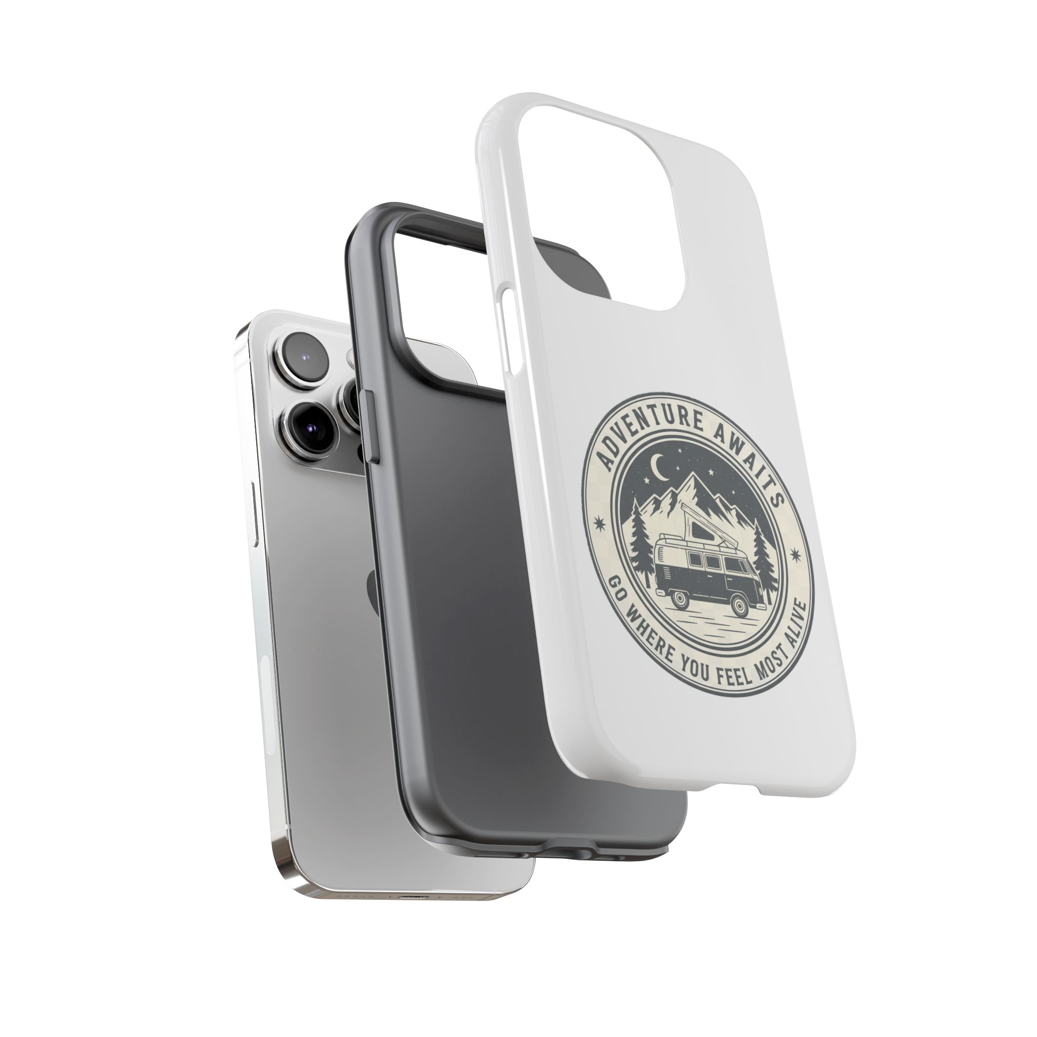 Phone Case — "Adventure Awaits-Go Where You Feel Most Alive" Camper Van Design