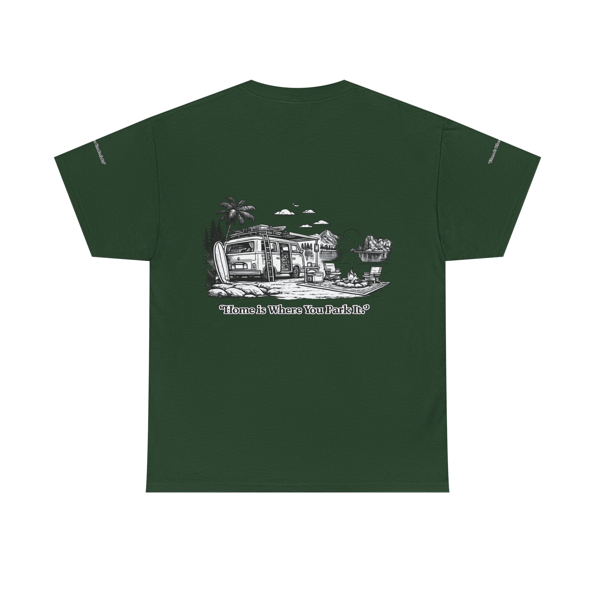 15465215788056938887_2048.jpeg Unisex Heavy Cotton Tee — "Home Is Where You Park It" Design Minimal-Line
