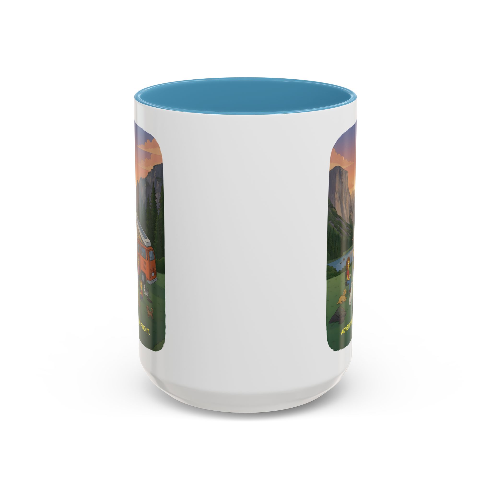 Accent Coffee Mug (11, 15oz) — "Adventure Awaits-Go Find It"" Design Sitcom-Line