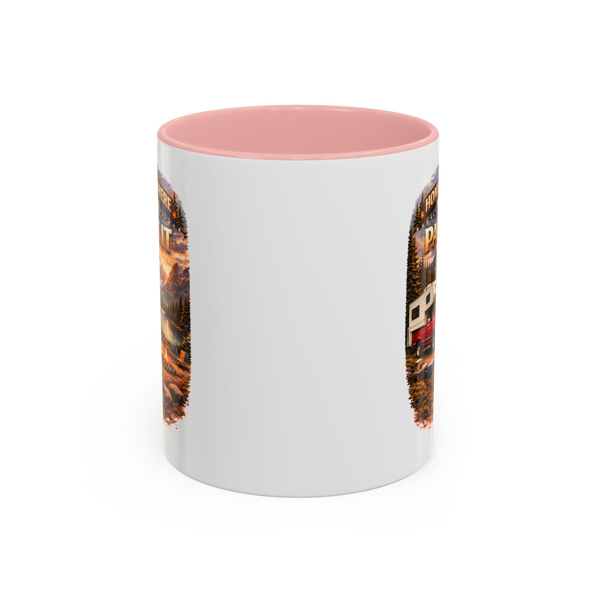 Accent Coffee Mug (11, 15oz) — "Home Is Where You Park It" Design Scenic-Line