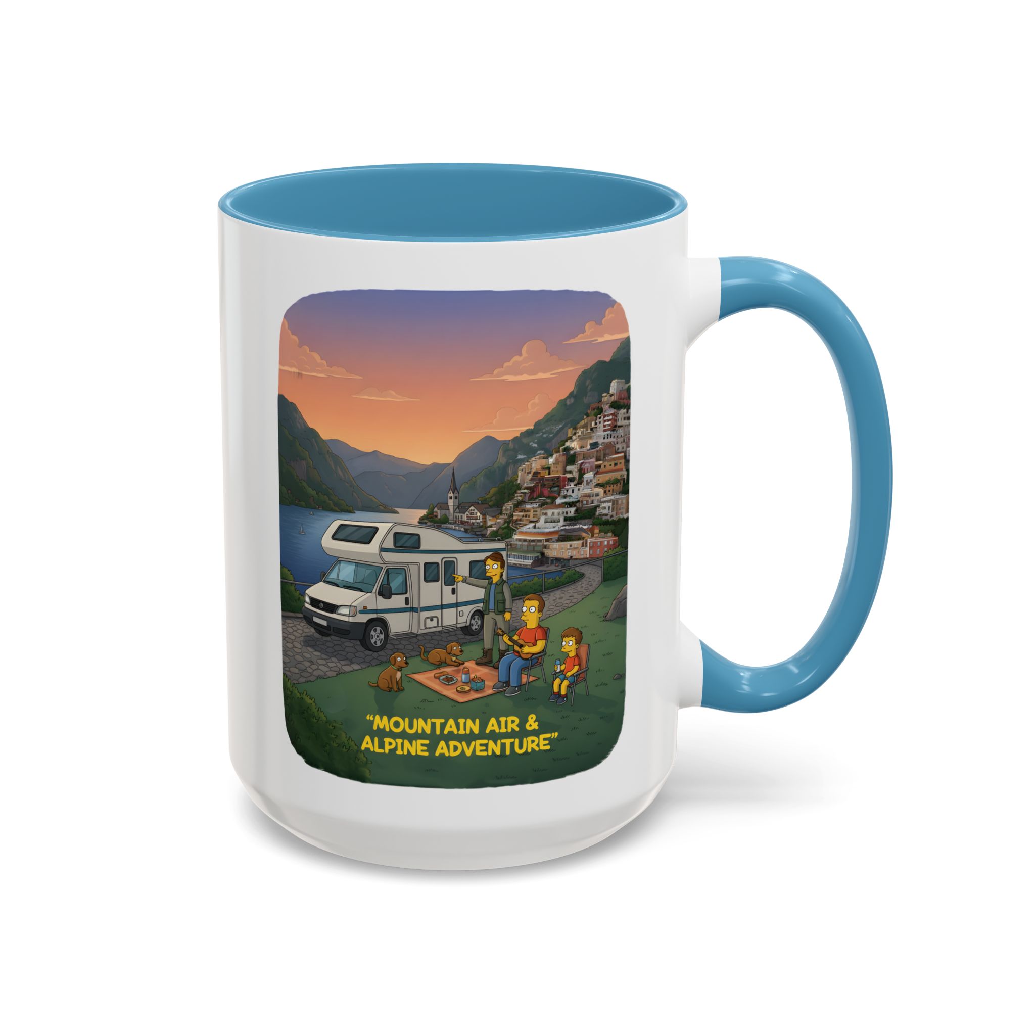 Accent Coffee Mug (11, 15oz) — "Mountain Air-Alpine Adventure" Design Sitcom-Line