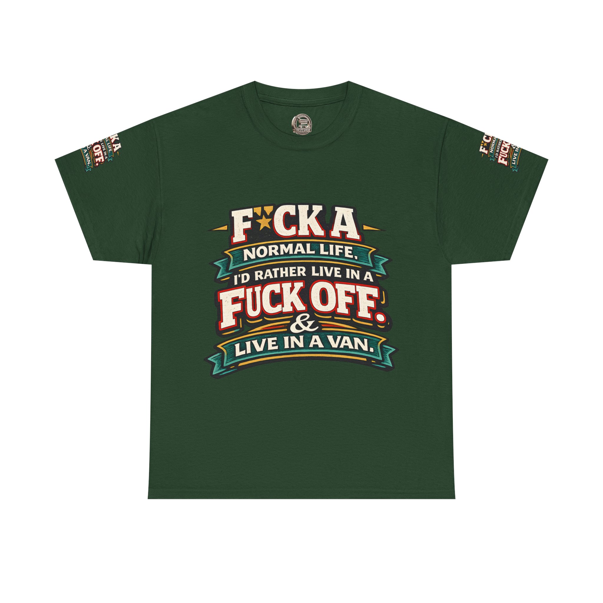 Unisex Heavy Cotton Tee — "Fuck A Normal Life" Design F**K-Line