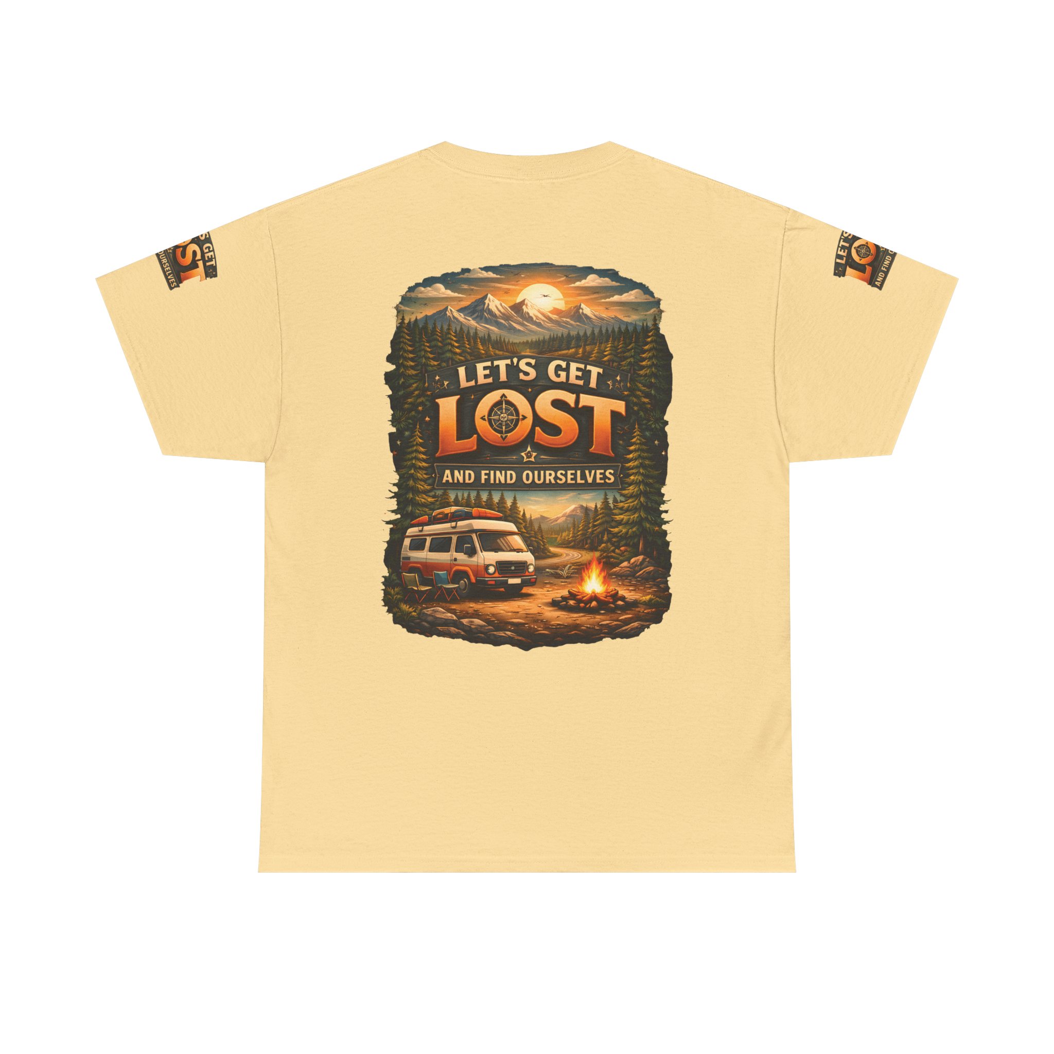 Unisex Heavy Cotton Tee — "Let´s Get Lost And Found Ourselfs" Design Scenic-Line