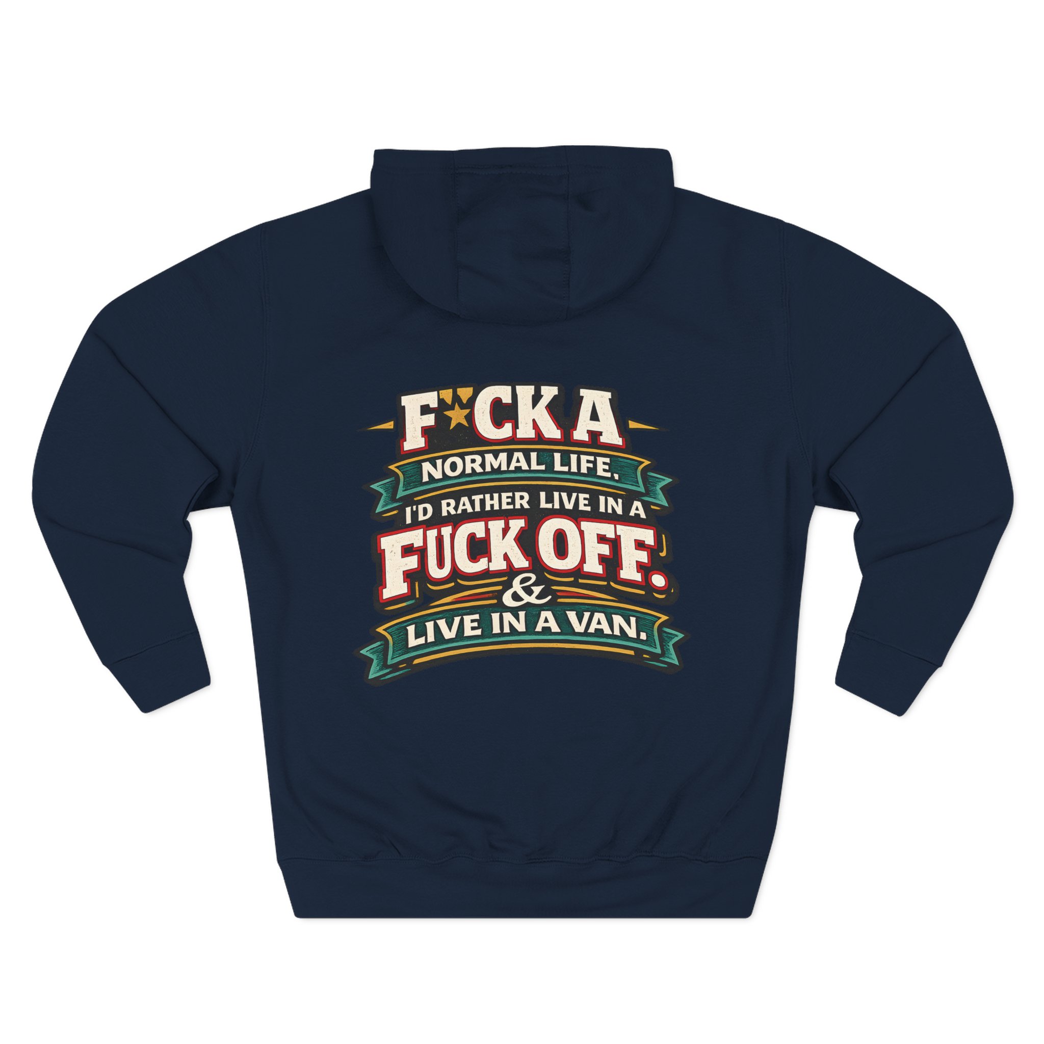 15489481153230199041_2048.jpeg Three-Panel Fleece Hoodie - "Fuck A Normal Life" Design F**K-Line