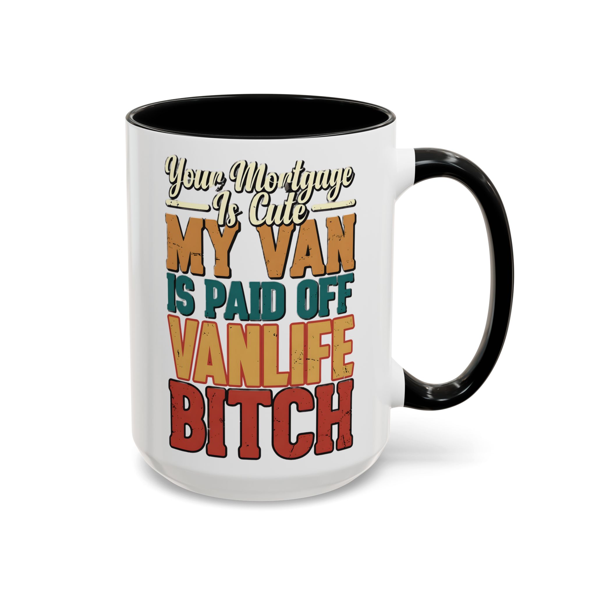 Accent Coffee Mug (11, 15oz) — "Your Mortgage Is Cute" Design F**K-Line