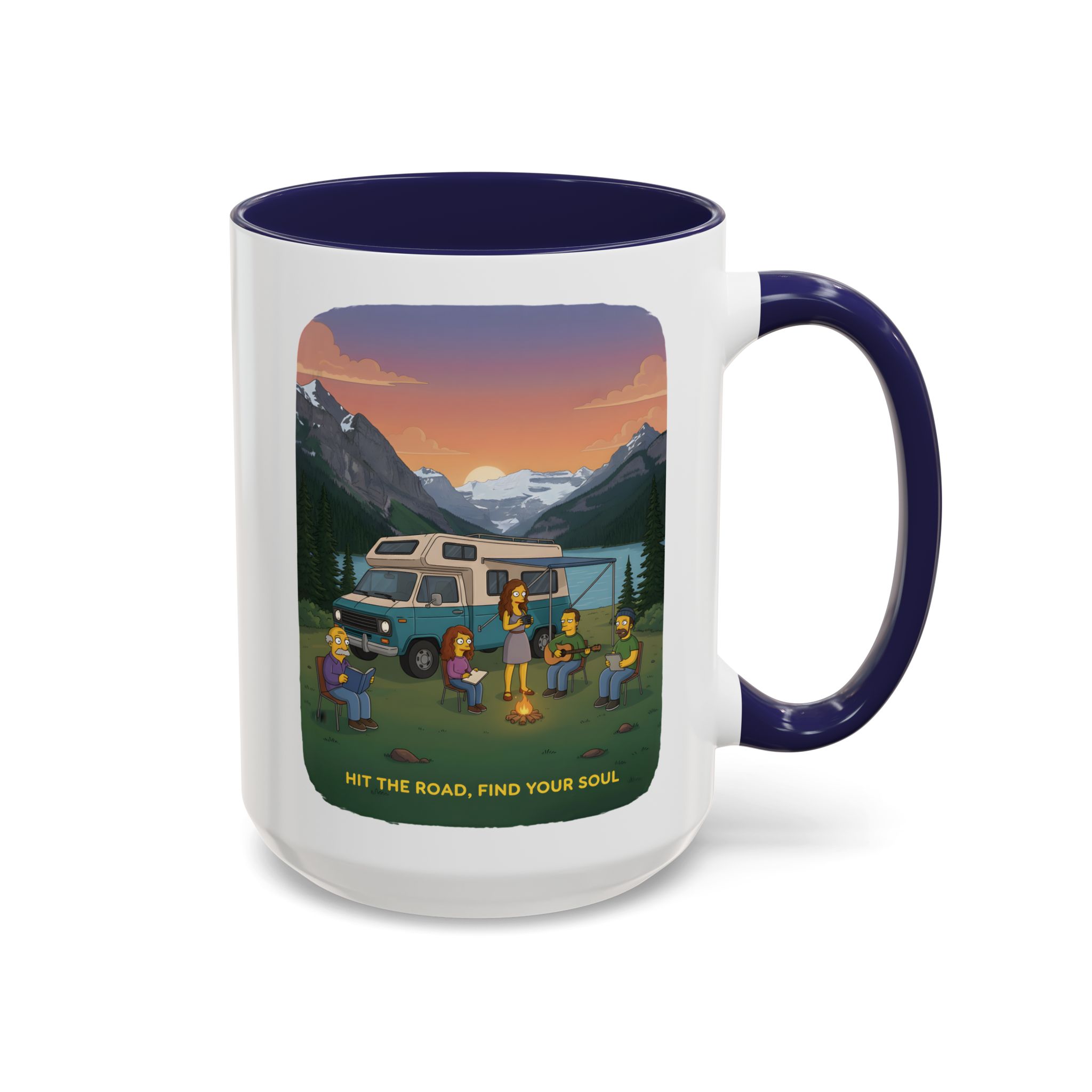 Accent Coffee Mug (11, 15oz) — "Hit The Road-Find Your Soul" Design Sitcom-Line