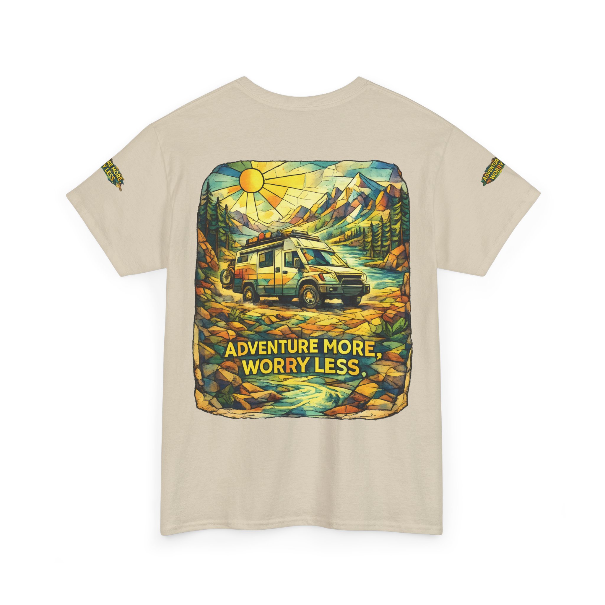 15498969911661451345_2048.jpeg Unisex Heavy Cotton Tee — "Adventure More Worry Less" Design Cubic-Line