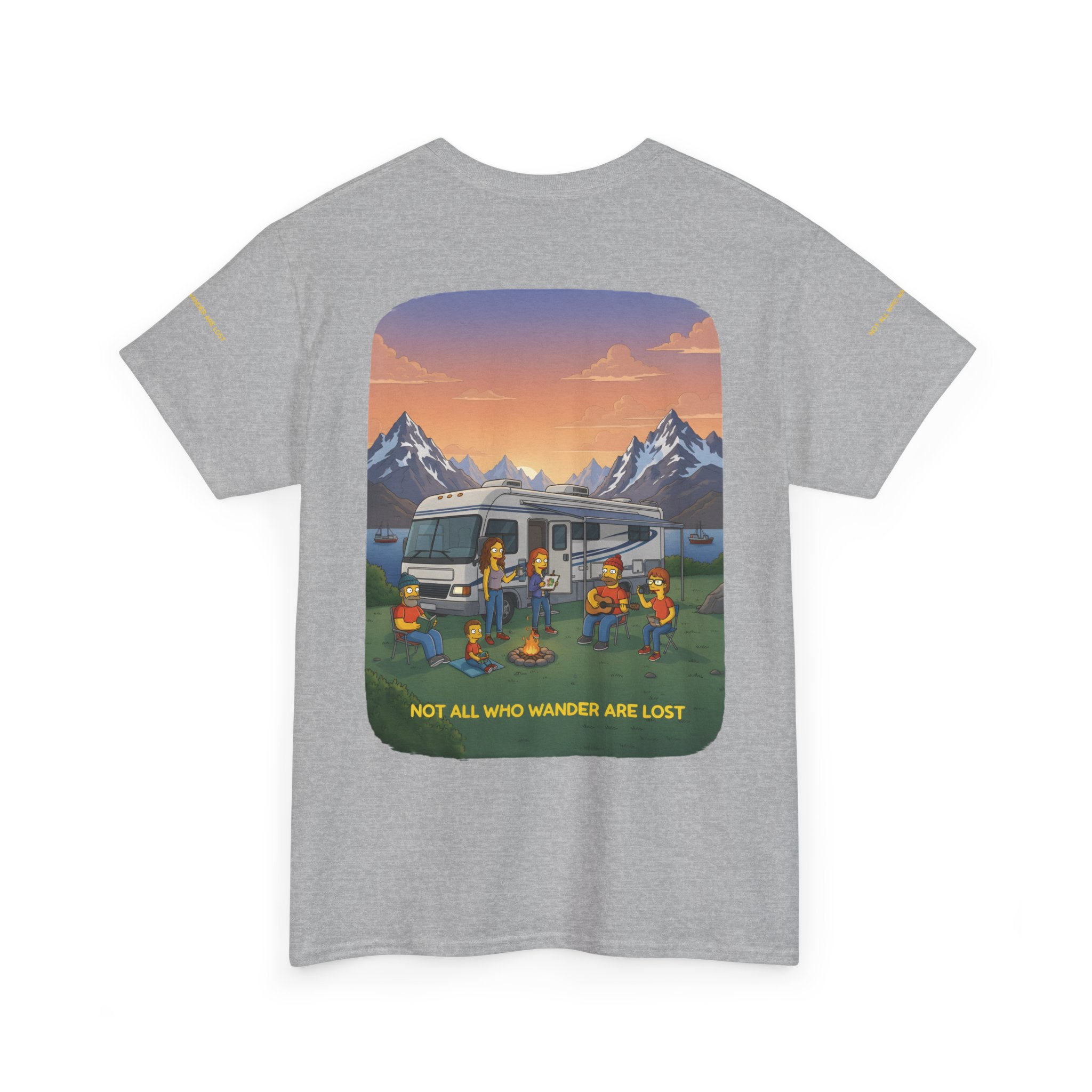 Unisex Heavy Cotton Tee — "Not All Who Wander Are Lost" Design Sitcom-Line