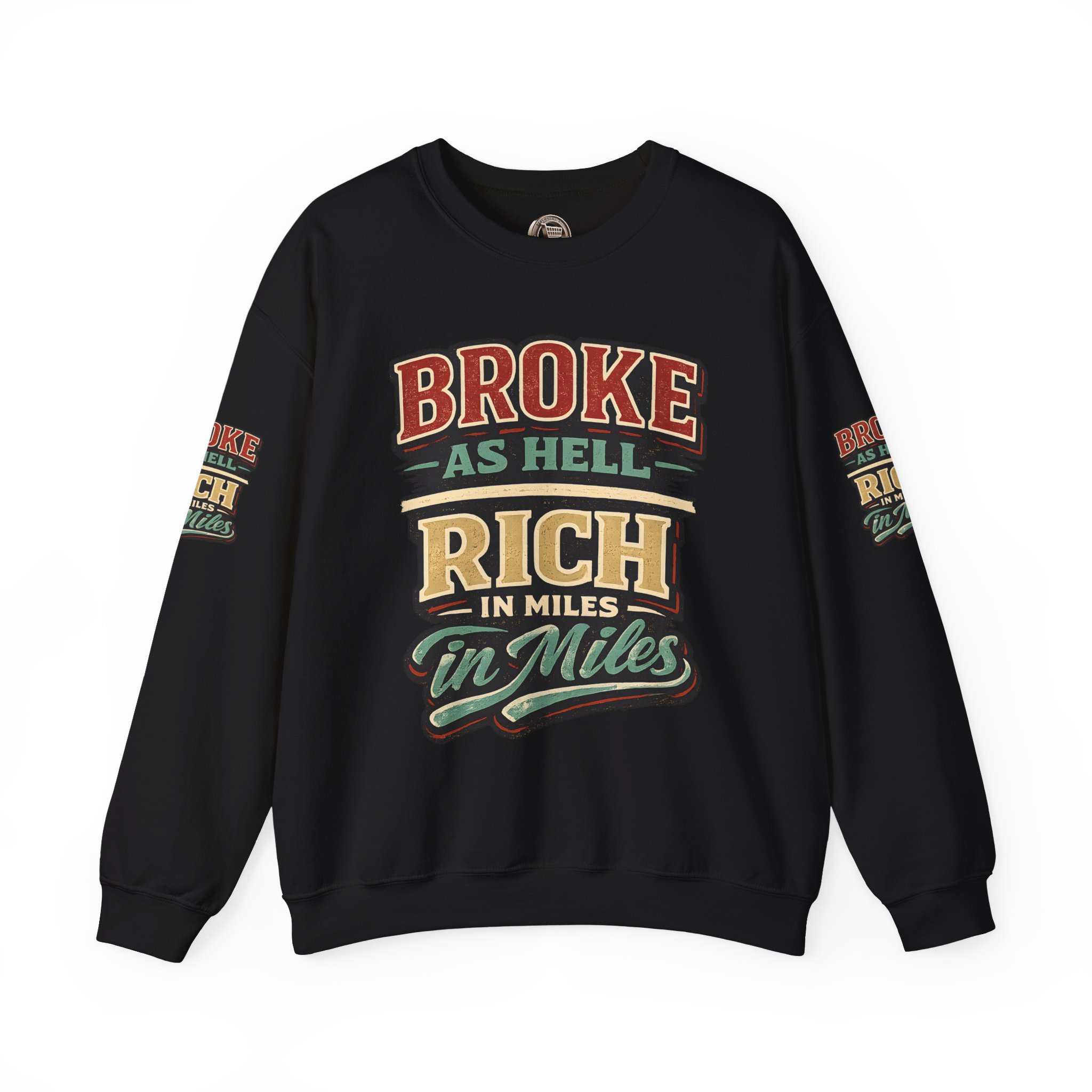 Unisex Heavy Blend™ Crewneck Sweatshirt — "Broke As Hell" Design F**K-Line