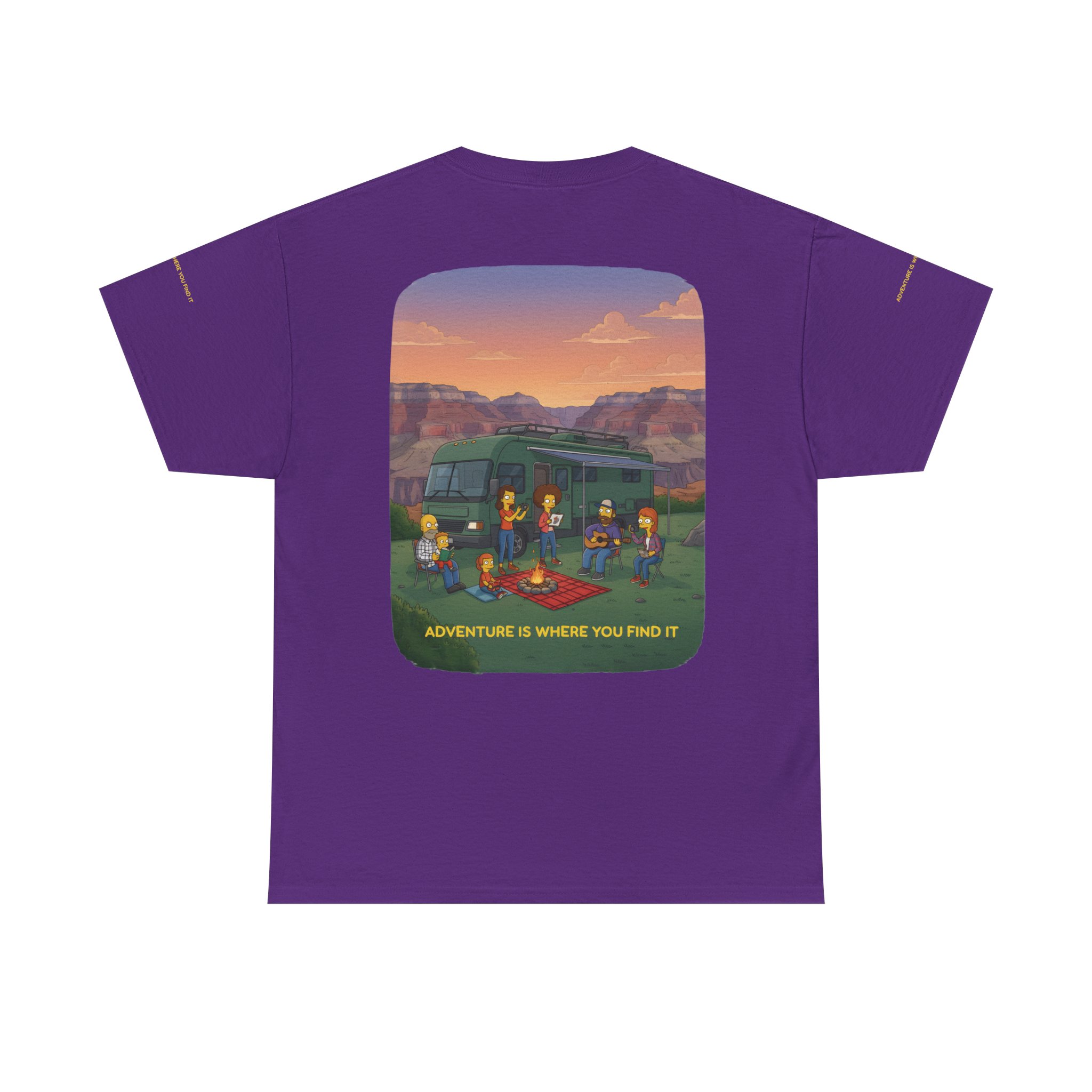 Unisex Heavy Cotton Tee — "Adventure Is Where You Find It" Design Sitcom-Line
