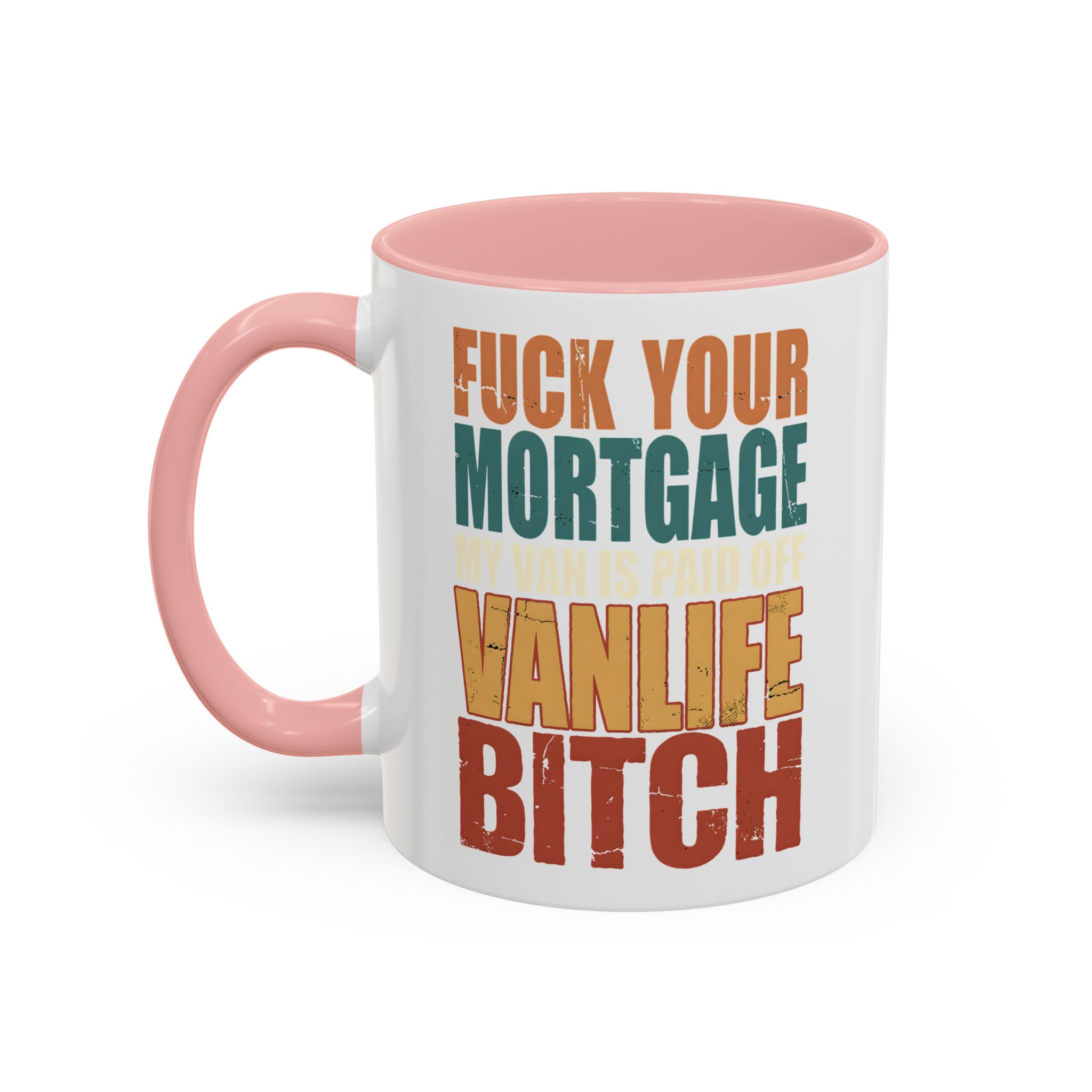 Accent Coffee Mug (11, 15oz) — "Fuck Your Mortgage" Design F**K-Line