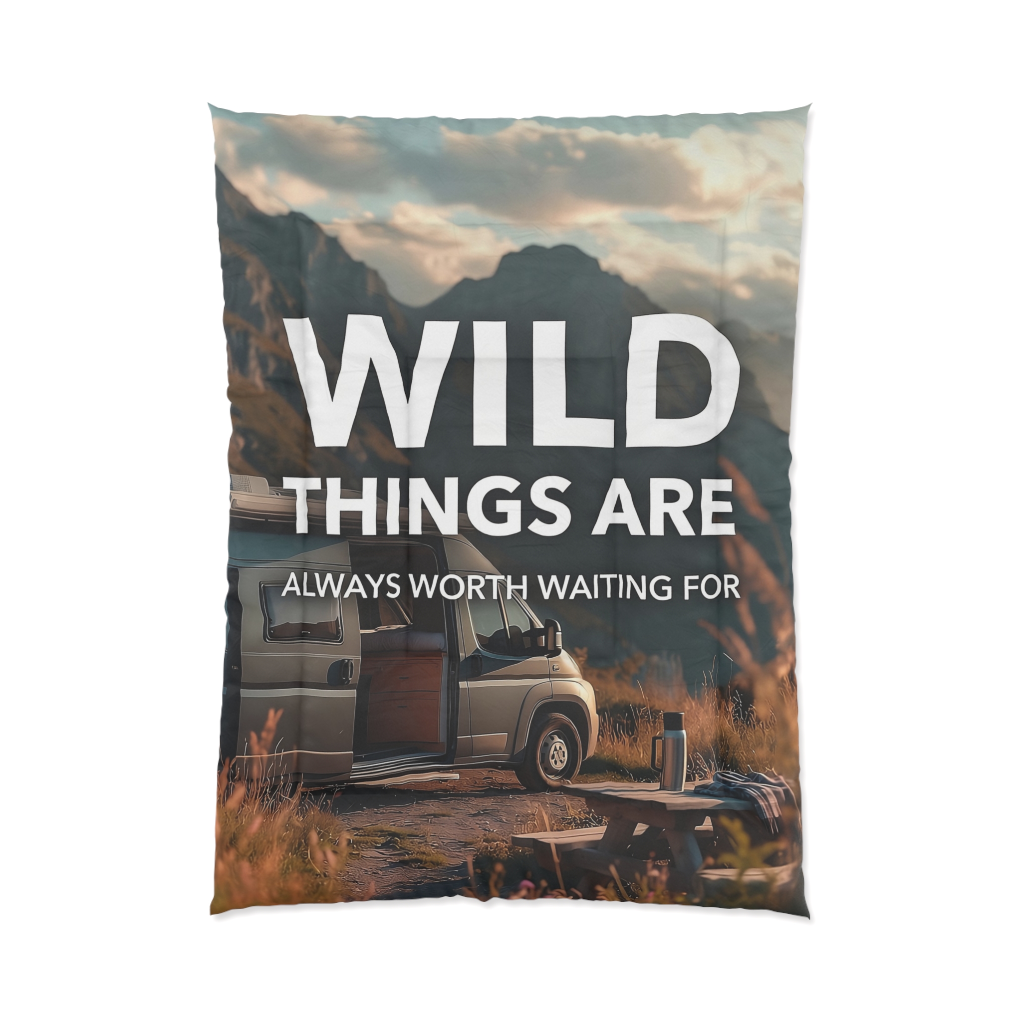 Comforter — "Wild Things Are Always Worth Waiting For" Adventure Travel Bedding