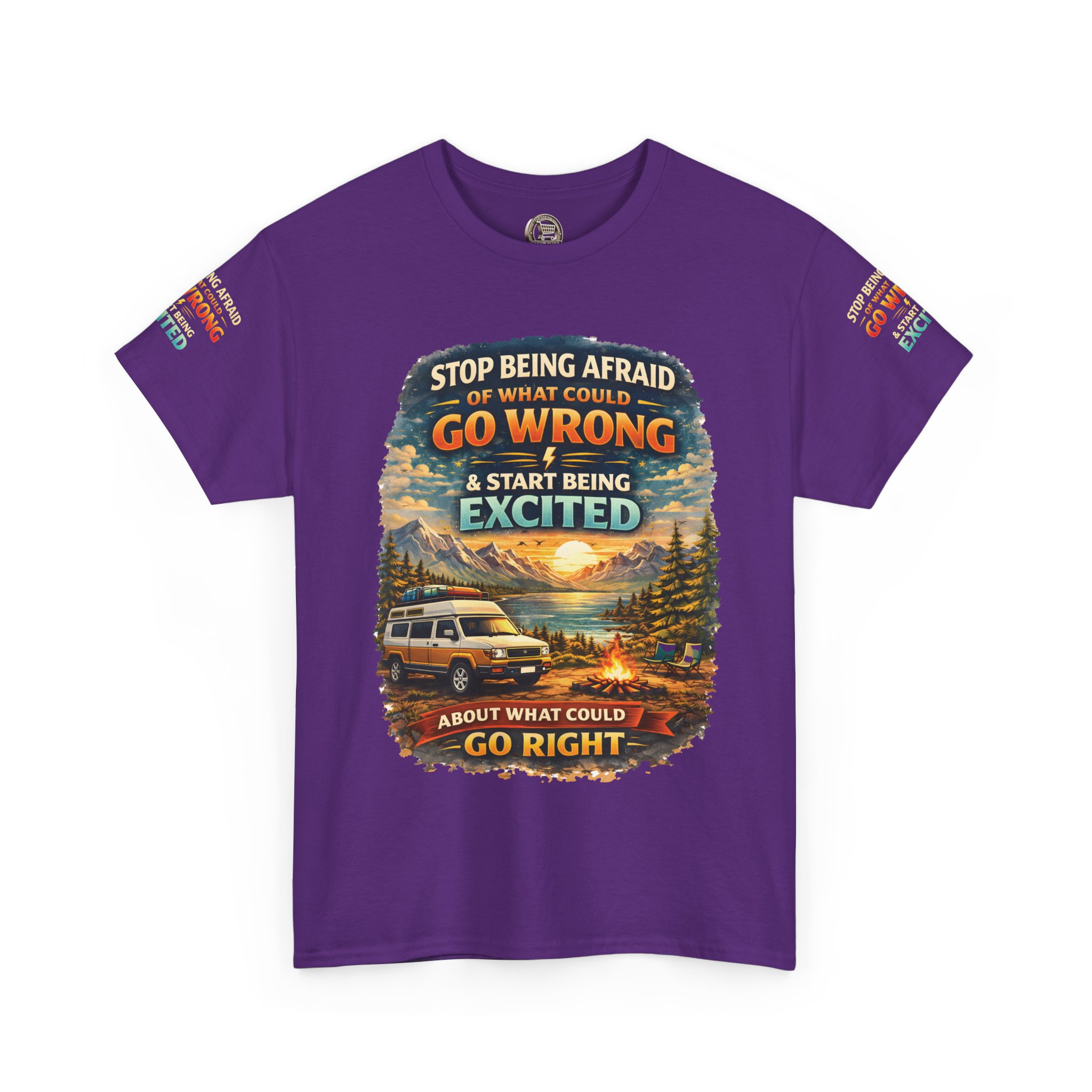 15514402285837100096_2048.jpeg Unisex Heavy Cotton Tee — "Stop Being Afraid Of What Could Go Wrong" Design Scenic-Line
