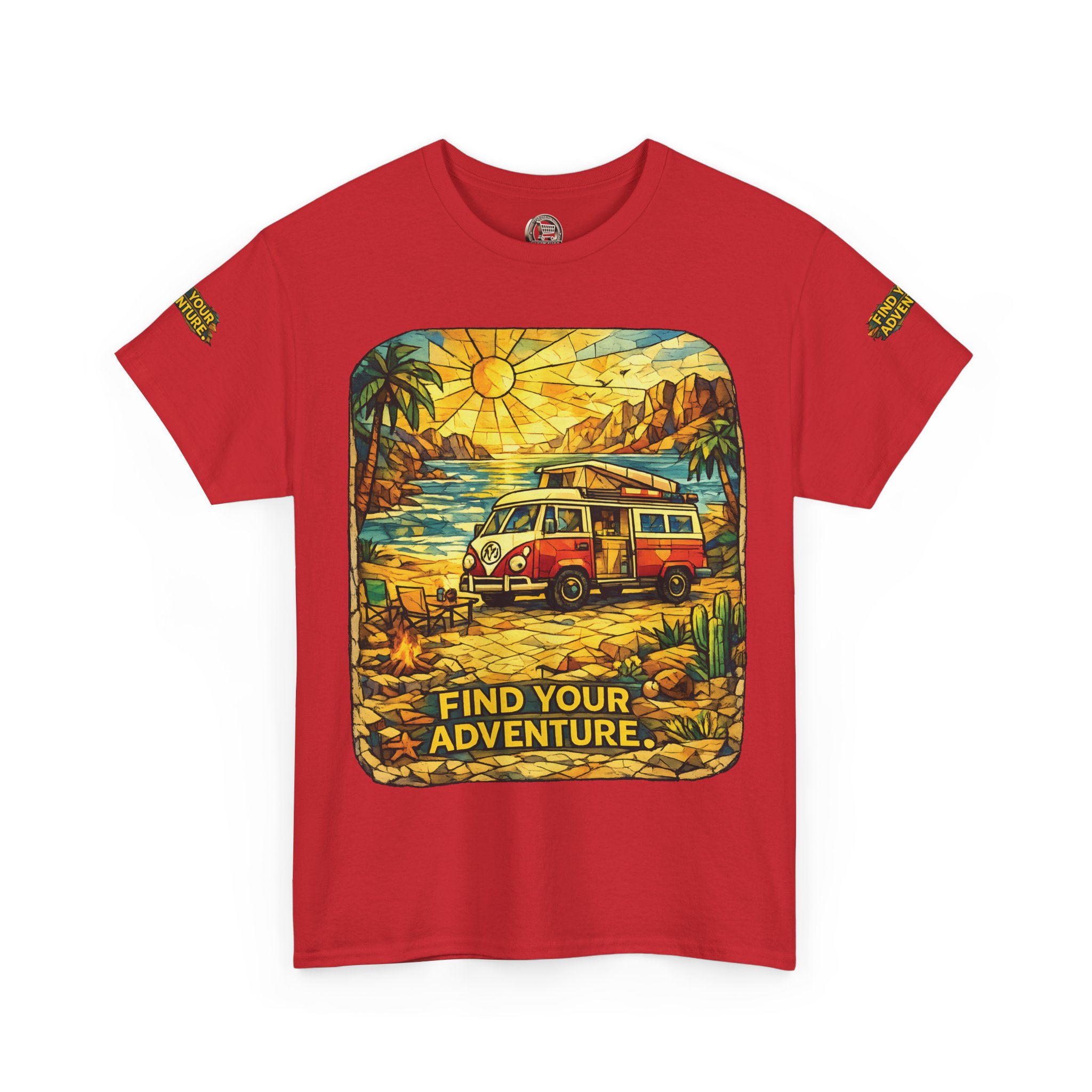 Unisex Heavy Cotton Tee — "Find Your Adventure" Design Cubic-Line
