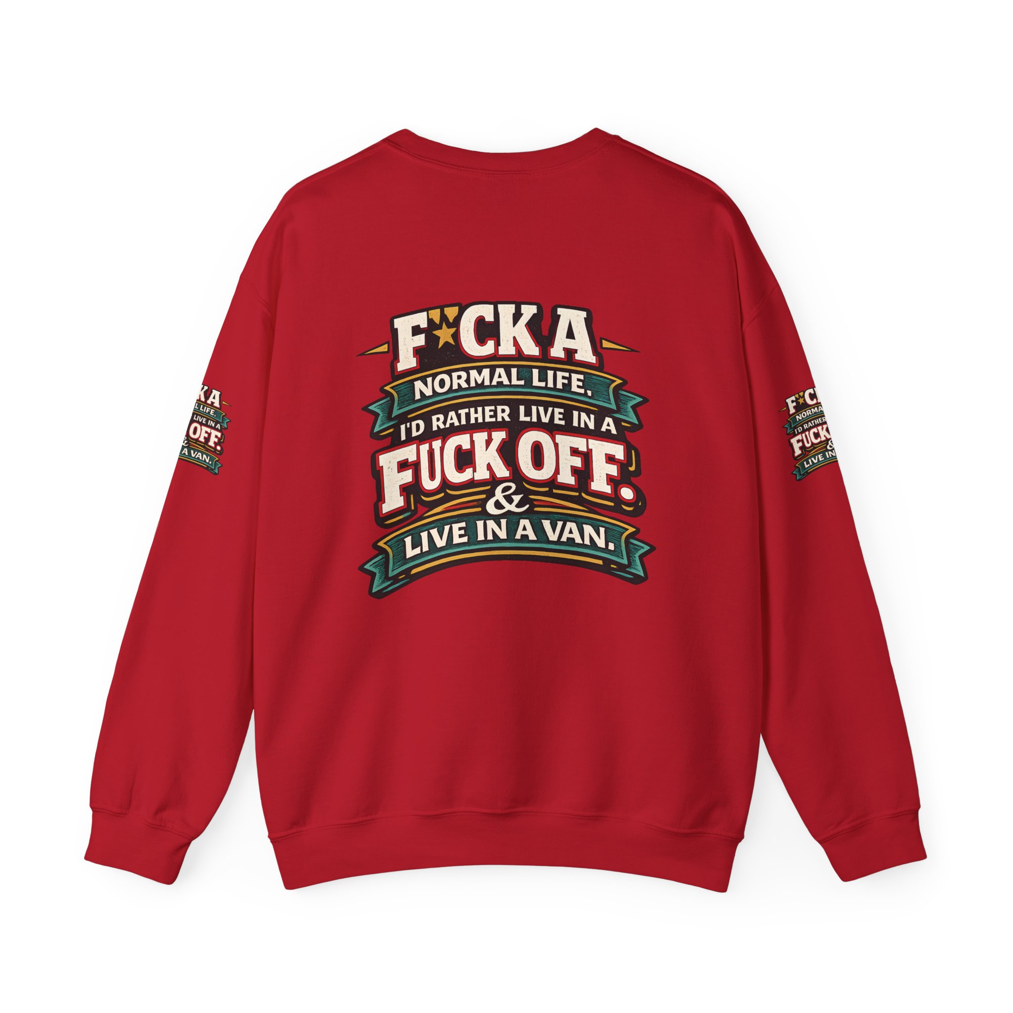 15521408601093939689_2048.jpeg Unisex Heavy Blend™ Crewneck Sweatshirt — "Fuck A Normal Life" Design F**K-Line
