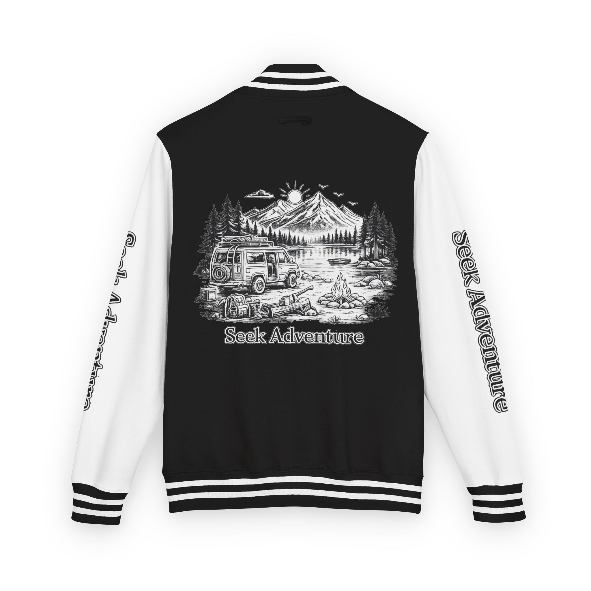 15523876100335421923_2048-2.jpeg Unisex Heavyweight Letterman Jacket — "Seek Adventure" Travel Varsity Coat