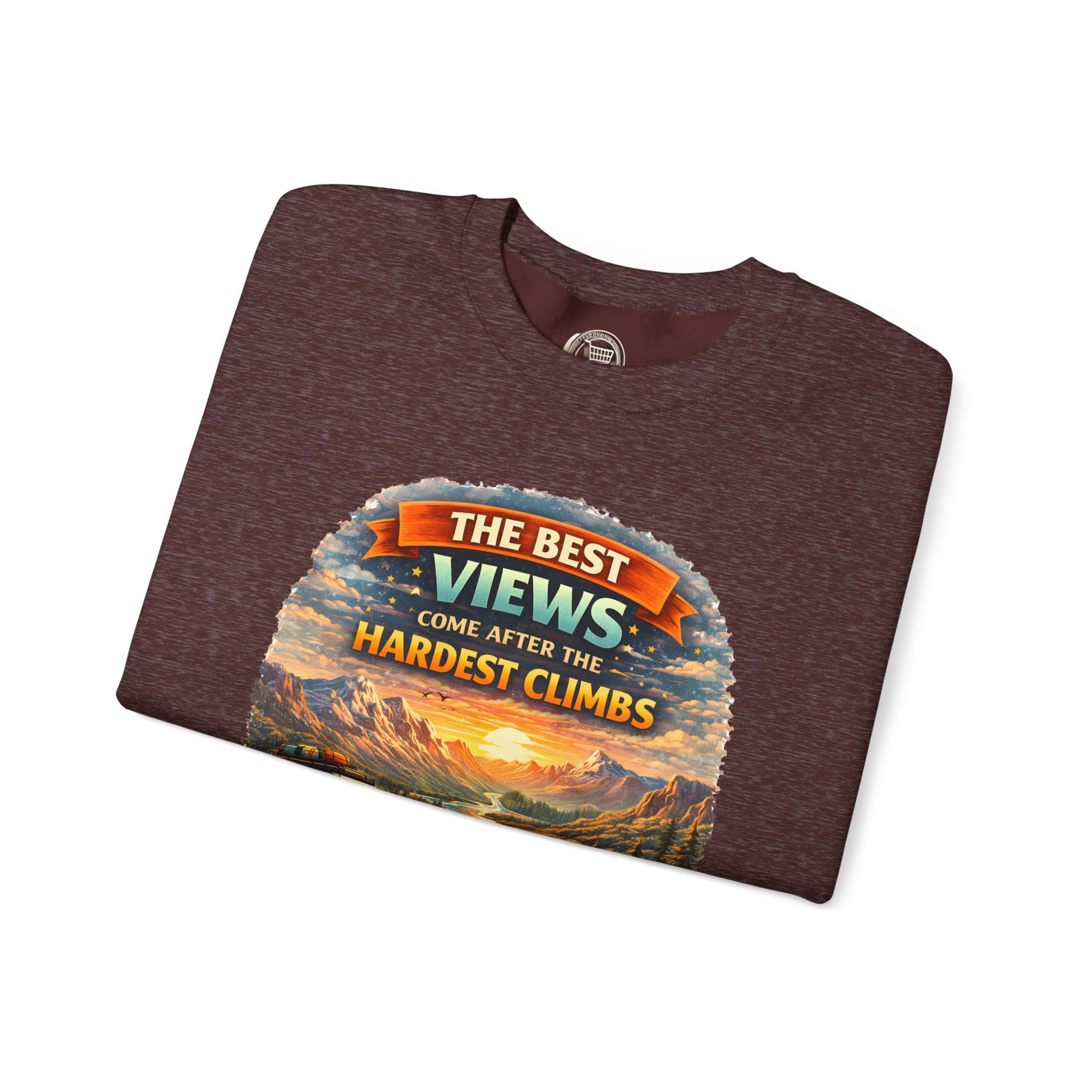 Unisex Heavy Blend™ Crewneck Sweatshirt — "The Best Views" Design Scenic-Line