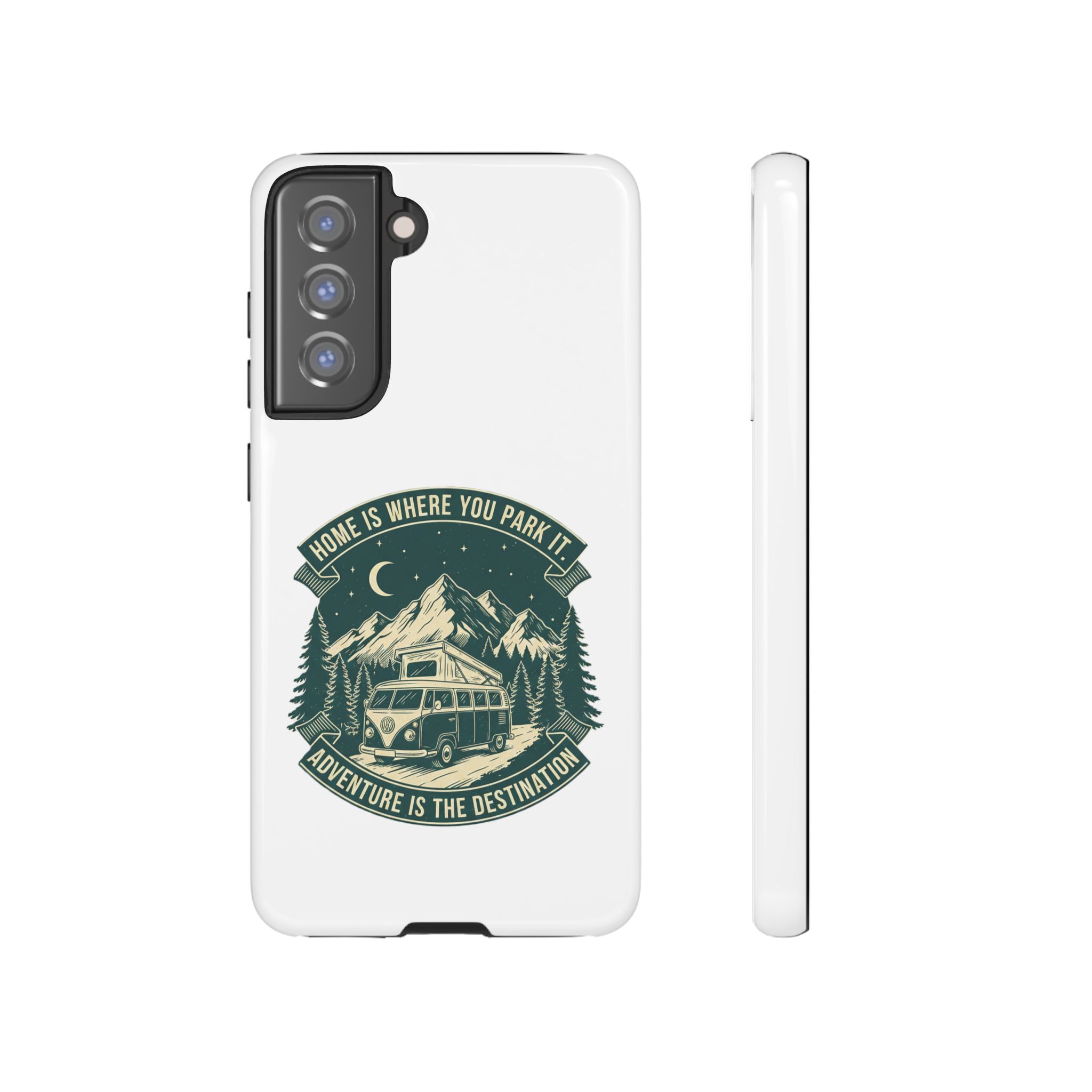 Phone Case — "Home Is Where You Park It-Adventure is the destination" Camper Van Design