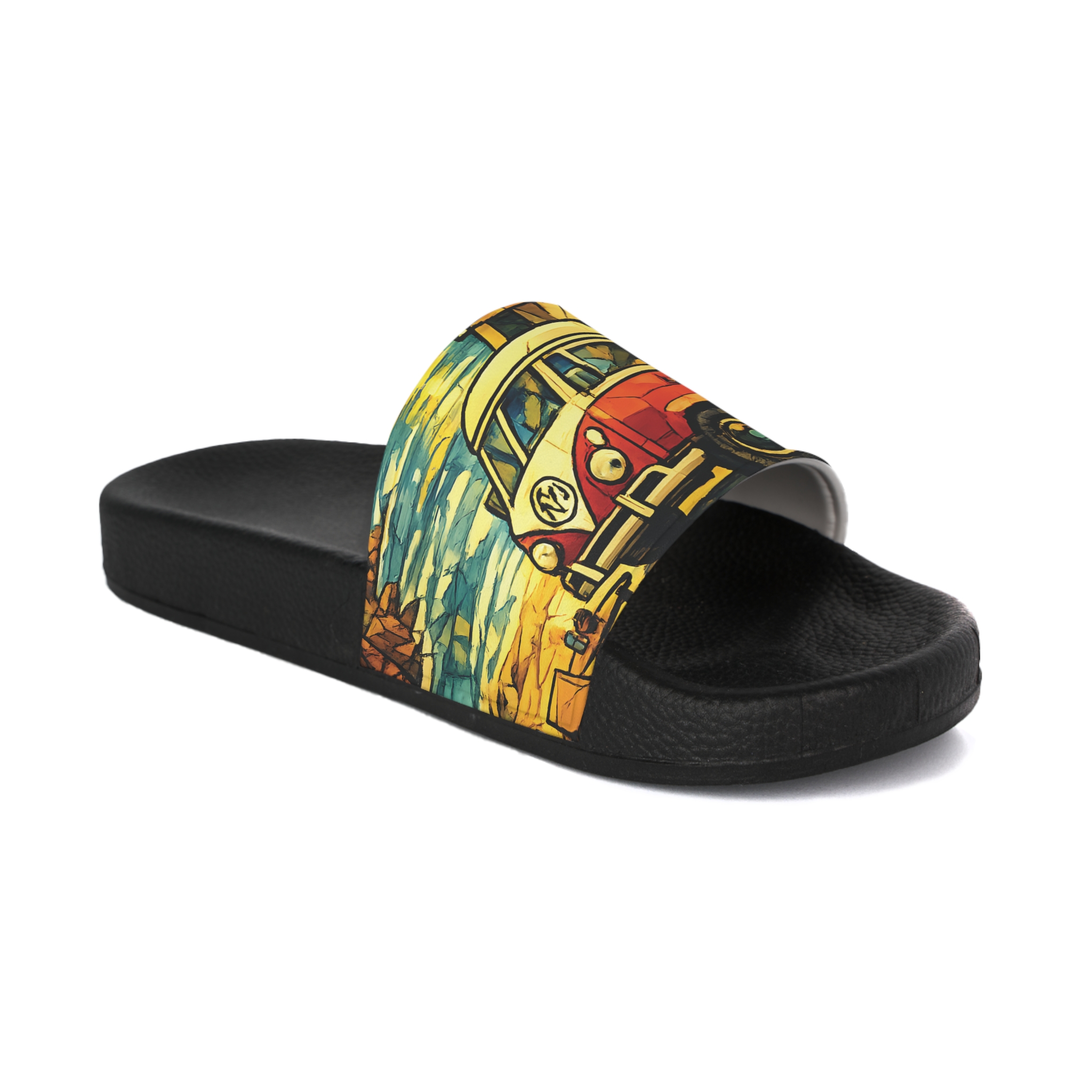 Women's Slide Sandals - Retro VW Camper Slides (Cubic-Line)