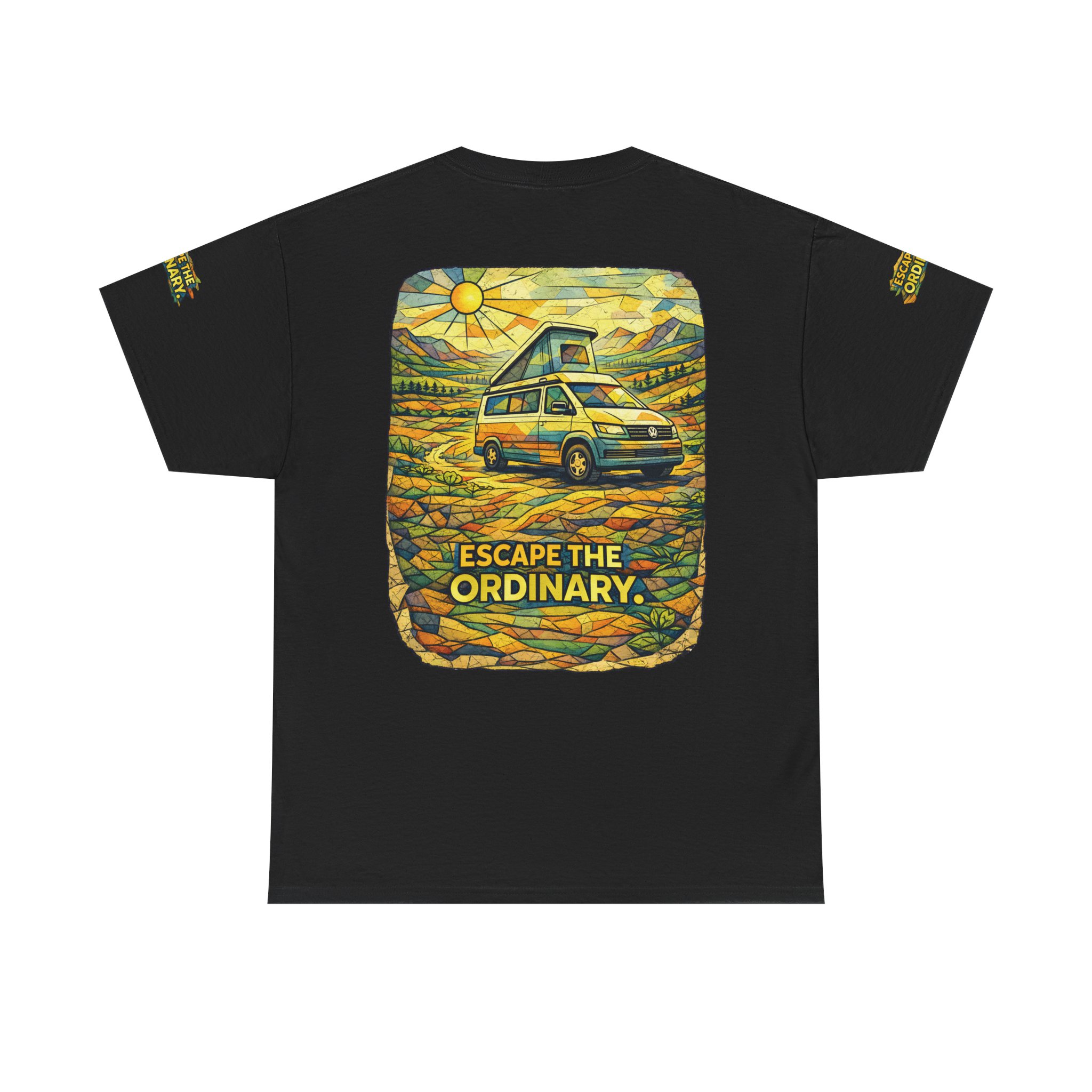 15536505006540215295_2048.jpeg Unisex Heavy Cotton Tee — "Escape The Ordinary" Design Cubic-Line