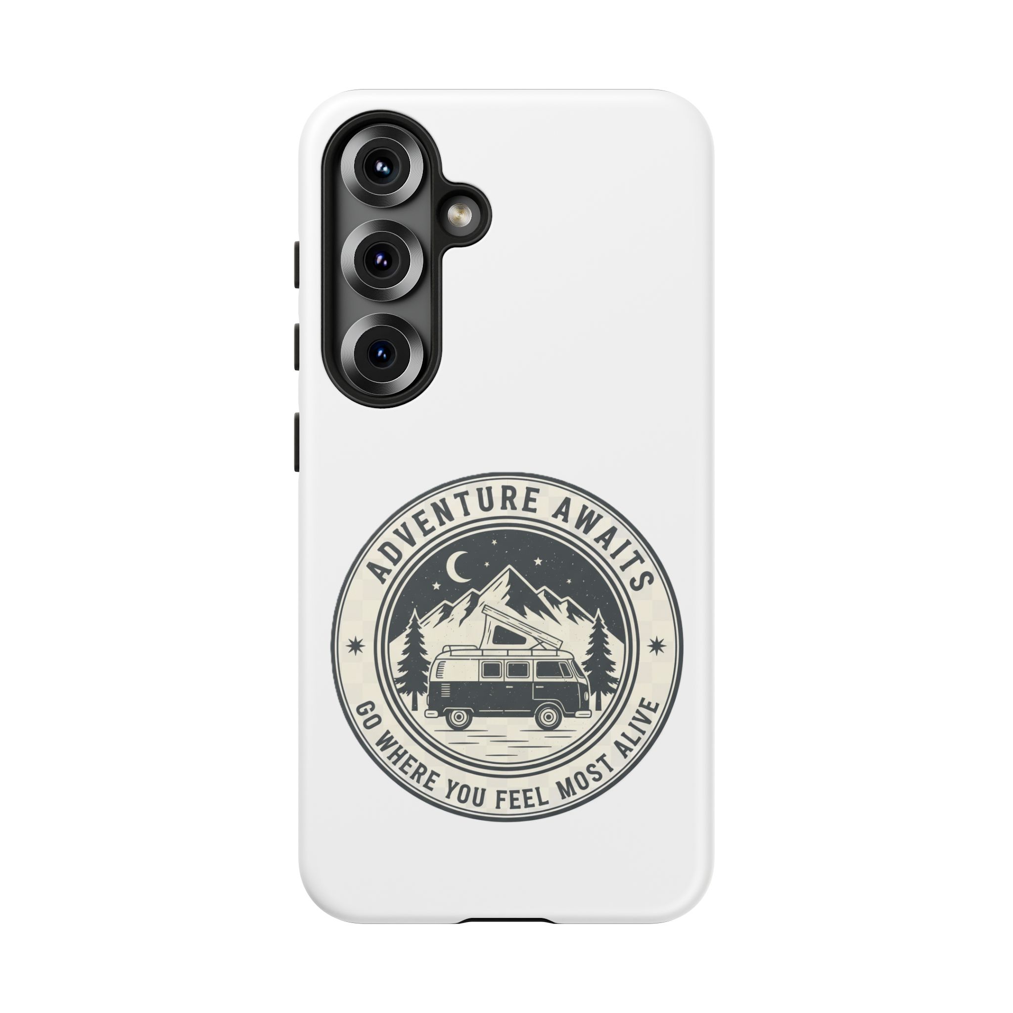 Phone Case — "Adventure Awaits-Go Where You Feel Most Alive" Camper Van Design