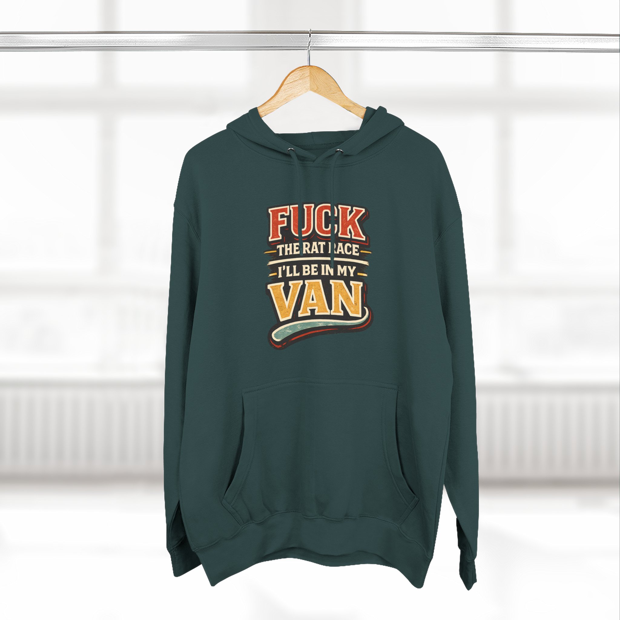 Three-Panel Fleece Hoodie - "Fuck The Rat Race" Design F**K-Line