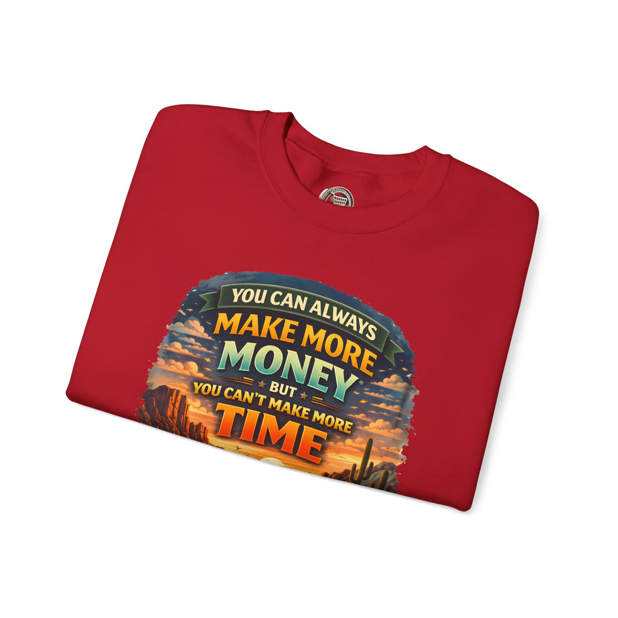 Unisex Heavy Blend™ Crewneck Sweatshirt — "You Can Always Make More Money" Design Scenic-Line
