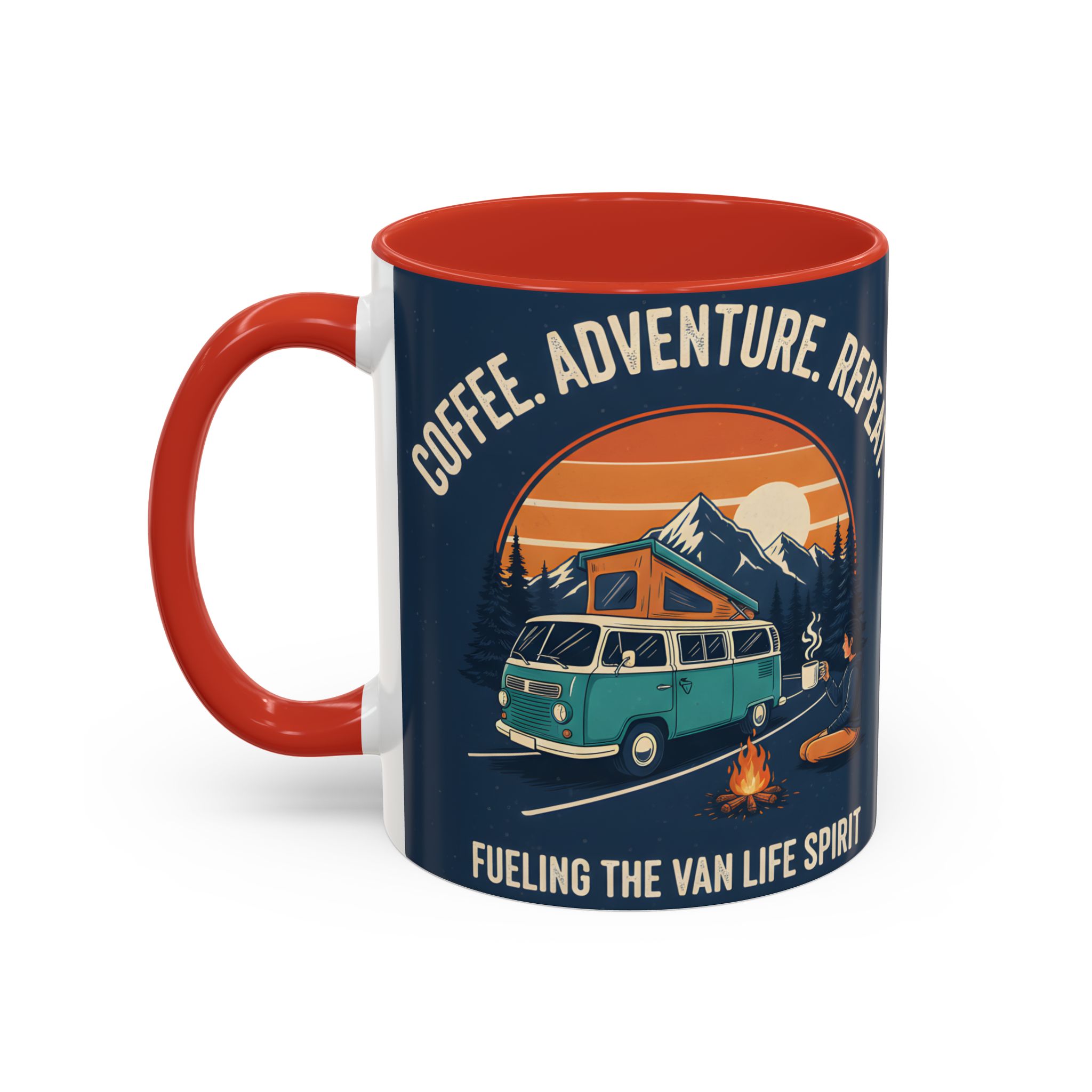 Accent Coffee Mug (11, 15oz) - "Coffee. Adventure. Repeat."