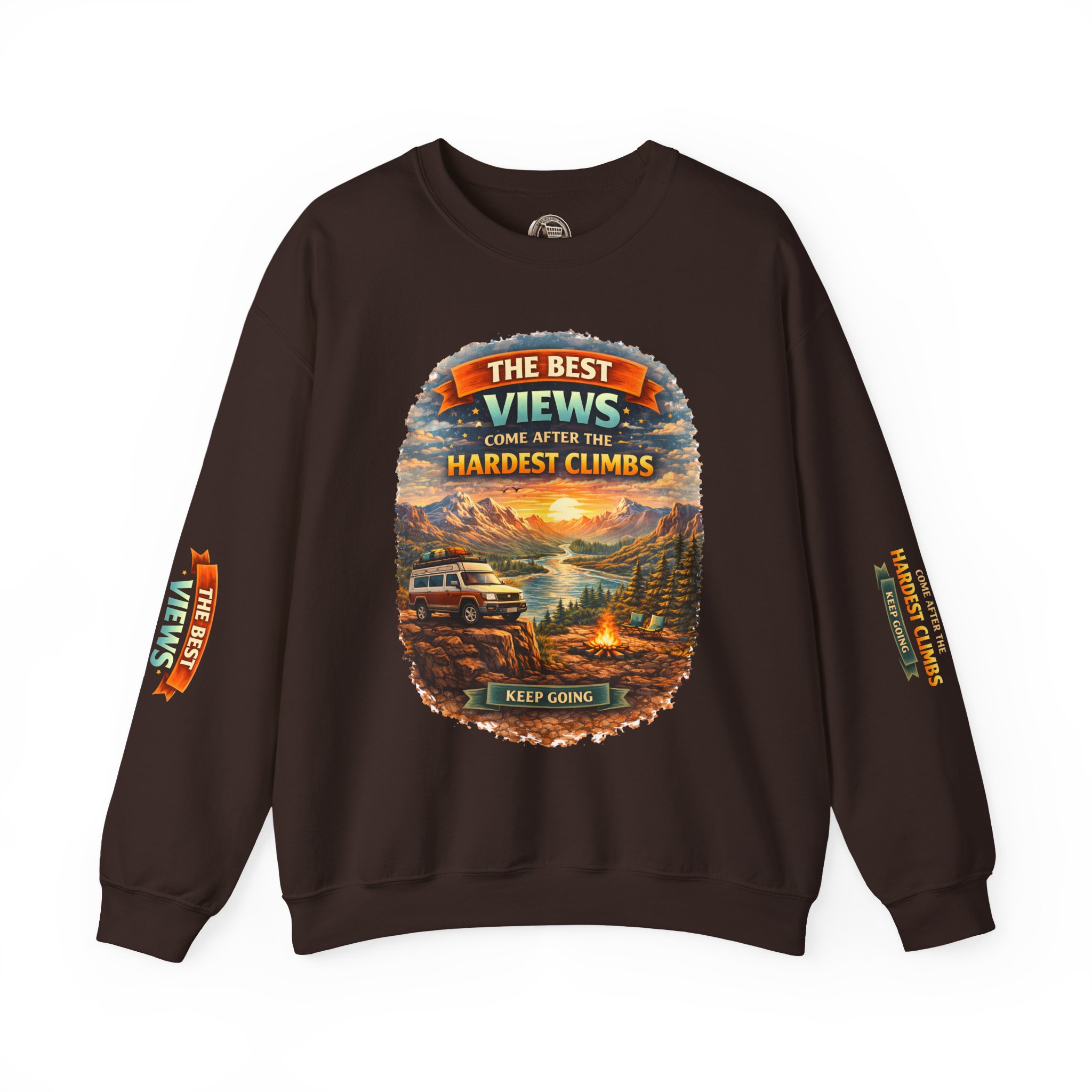 Unisex Heavy Blend™ Crewneck Sweatshirt — "The Best Views" Design Scenic-Line