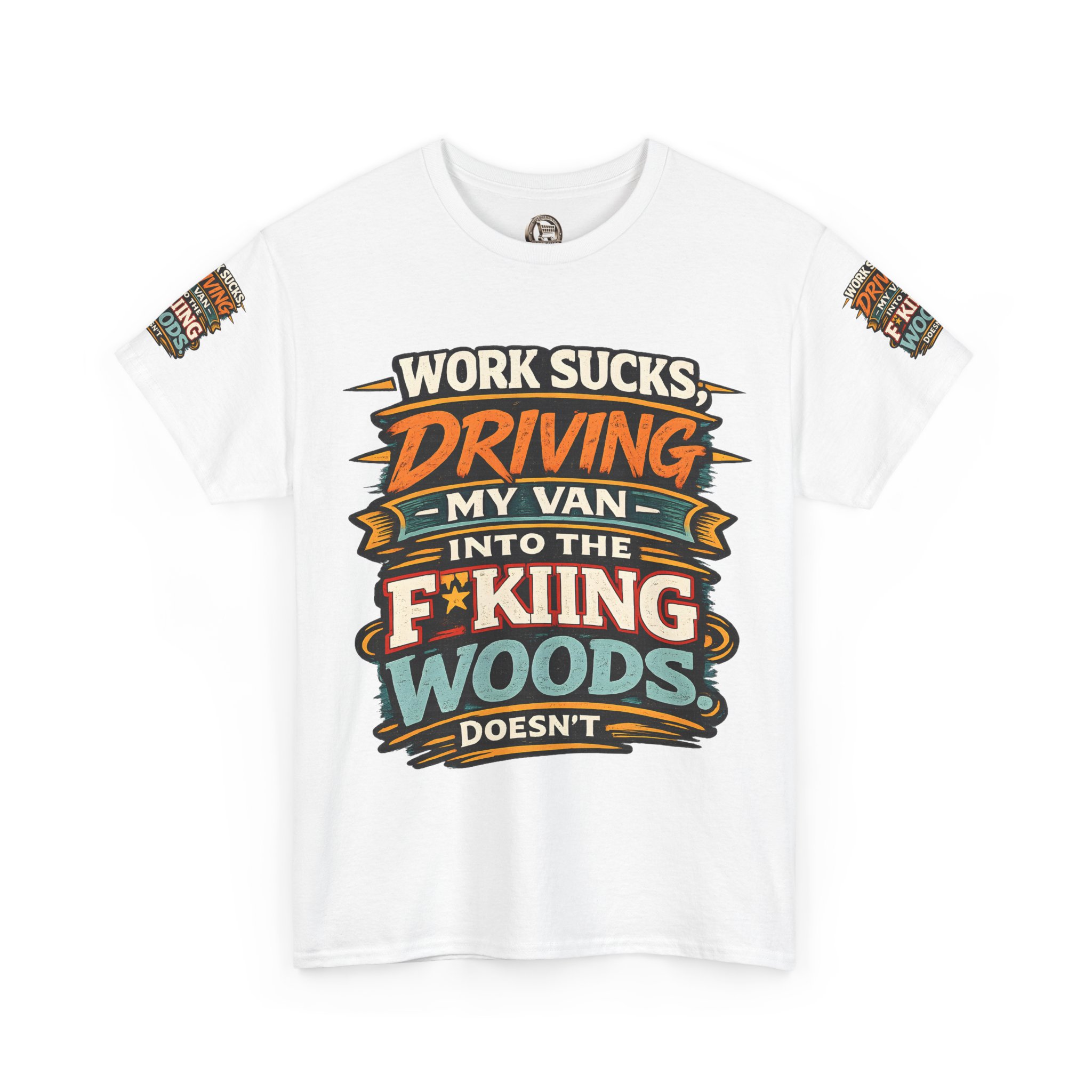 Unisex Heavy Cotton Tee — "Work Sucks" Design F**K-Line