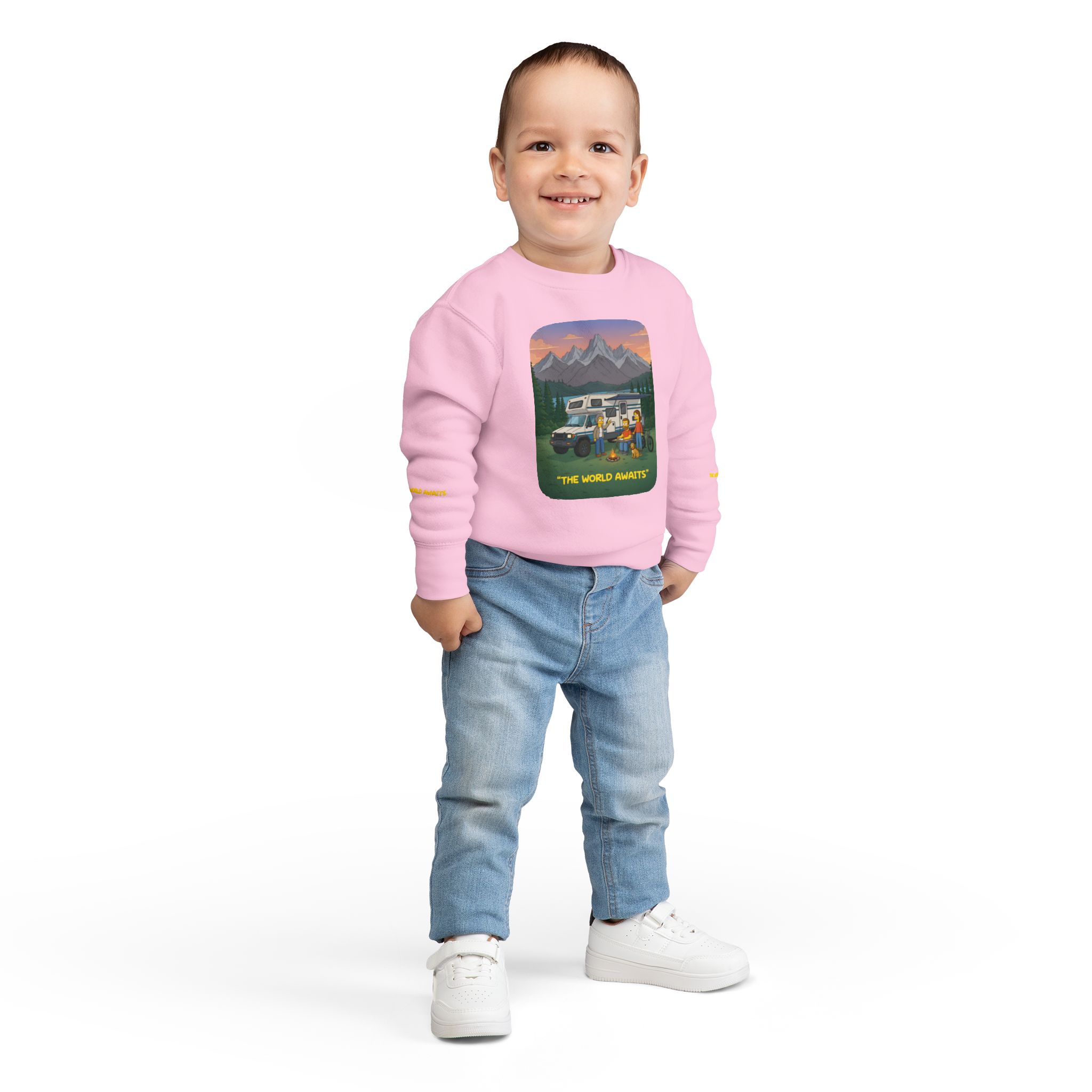 Toddler Sweatshirt - "The World Awaits" (Design Sitcom-Line)
