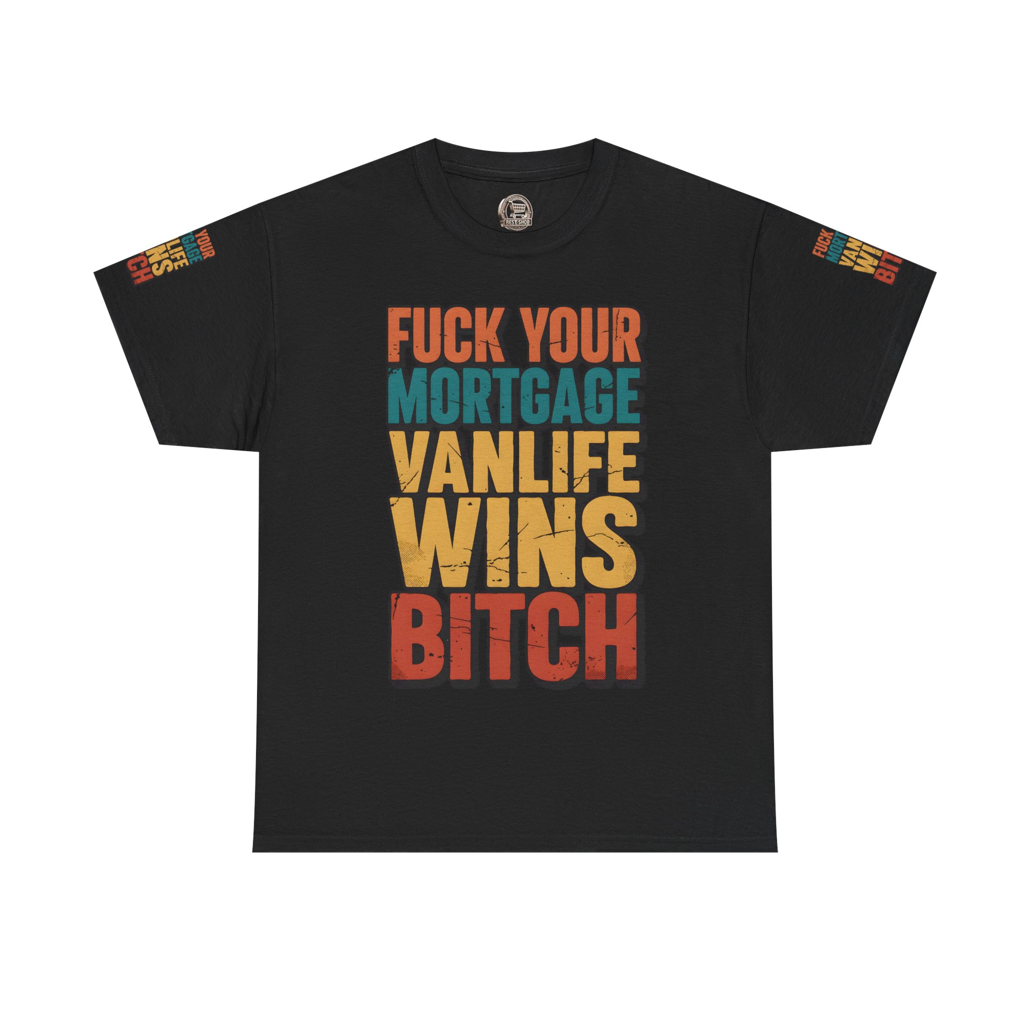 Unisex Heavy Cotton Tee — "Fuck Your Mortgage" Design F**K-Line