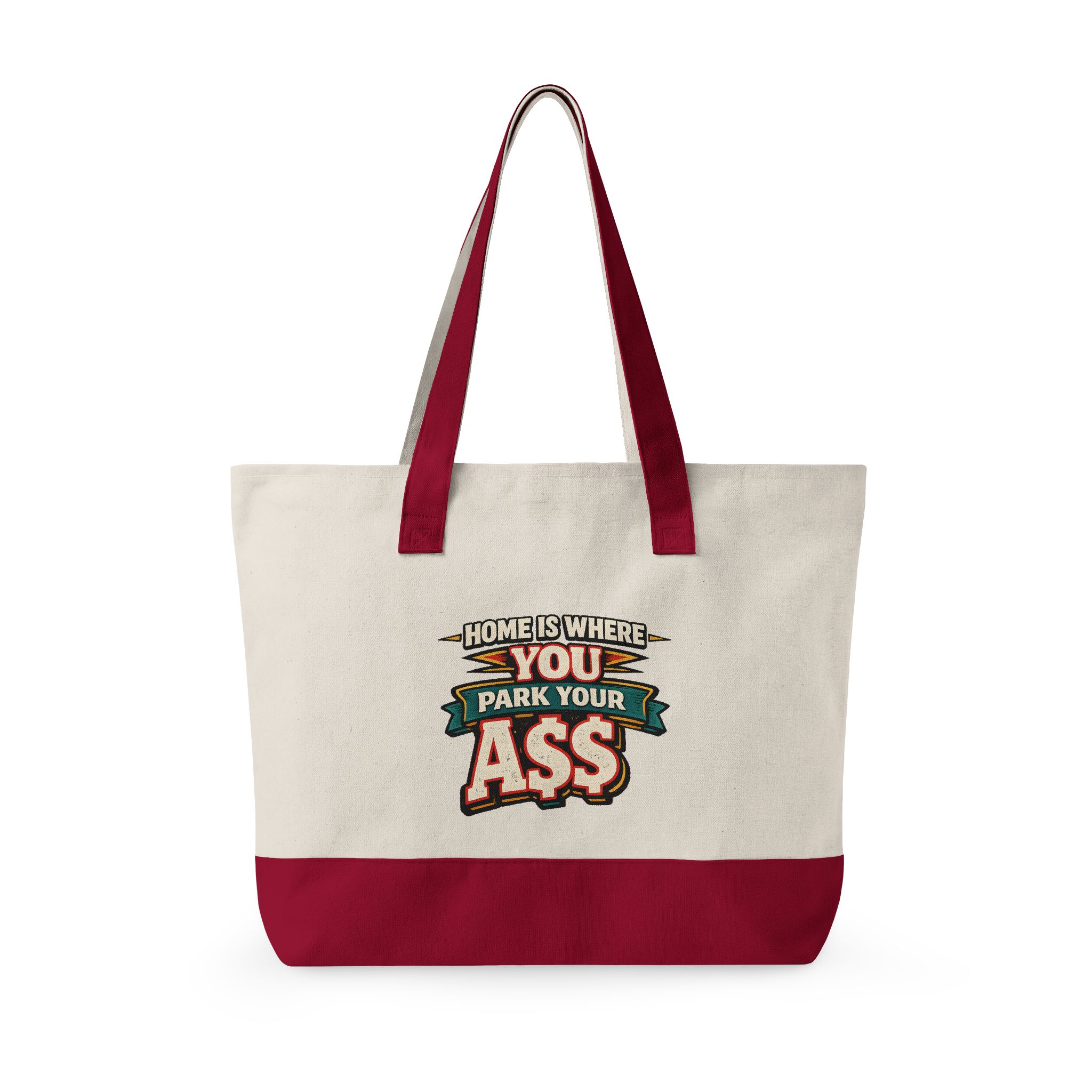 Zippered Canvas Tote — "Home Is Where You Park Your Ass" (Design F**K-Line)