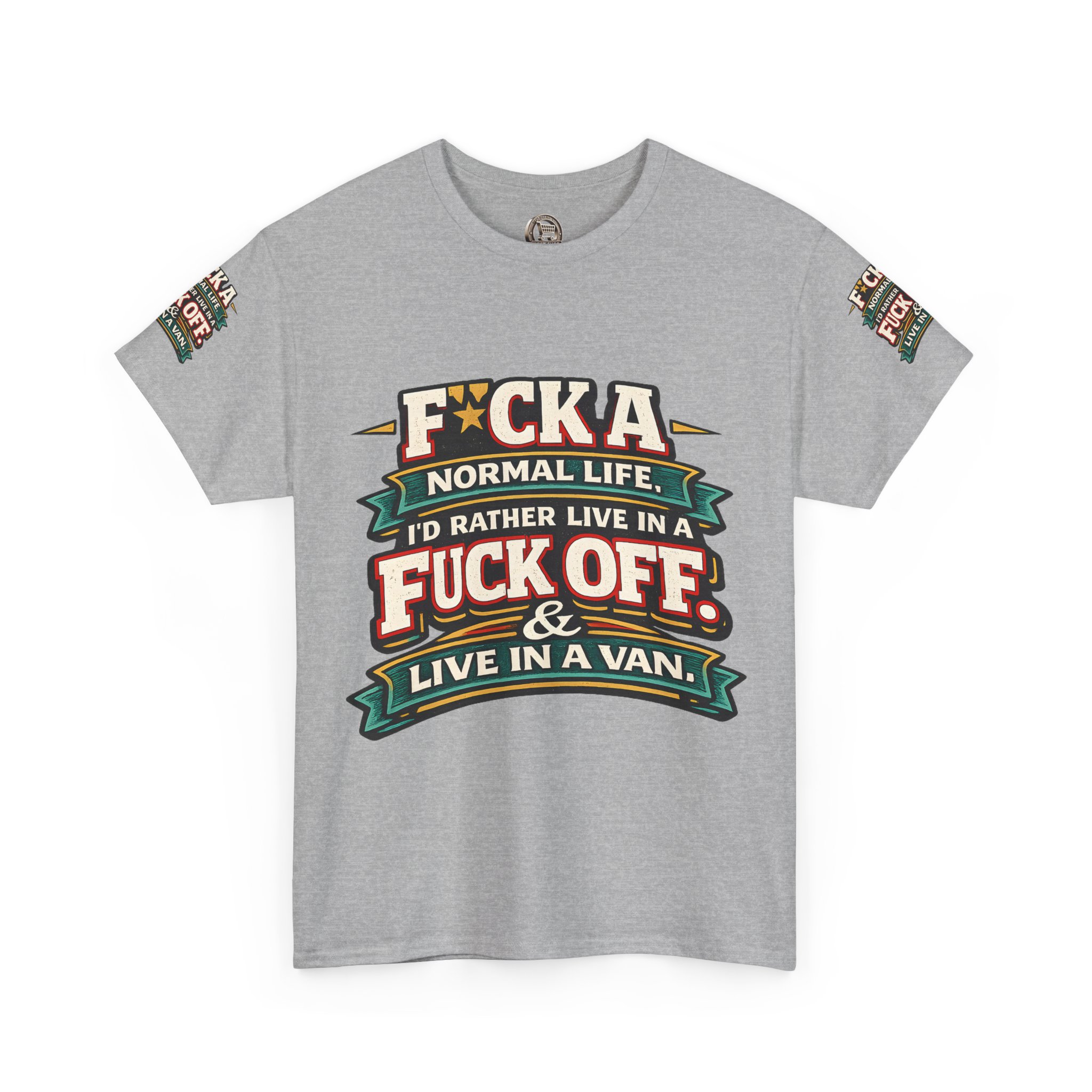 Unisex Heavy Cotton Tee — "Fuck A Normal Life" Design F**K-Line