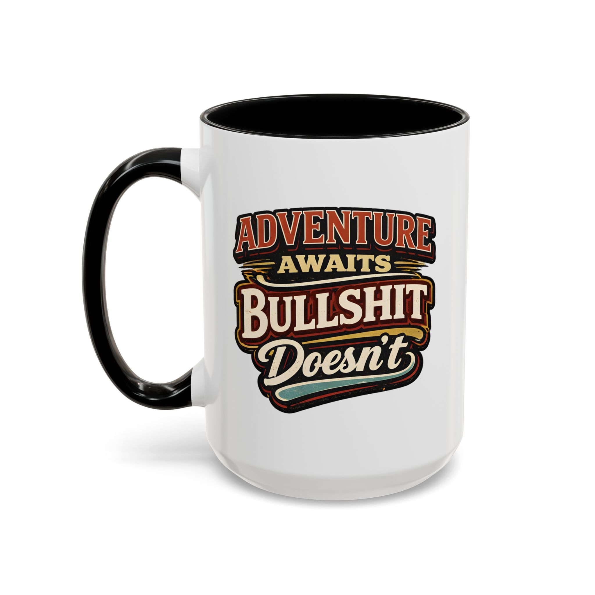 Accent Coffee Mug (11, 15oz) — "Adventure Awaits" Design F**K-Line